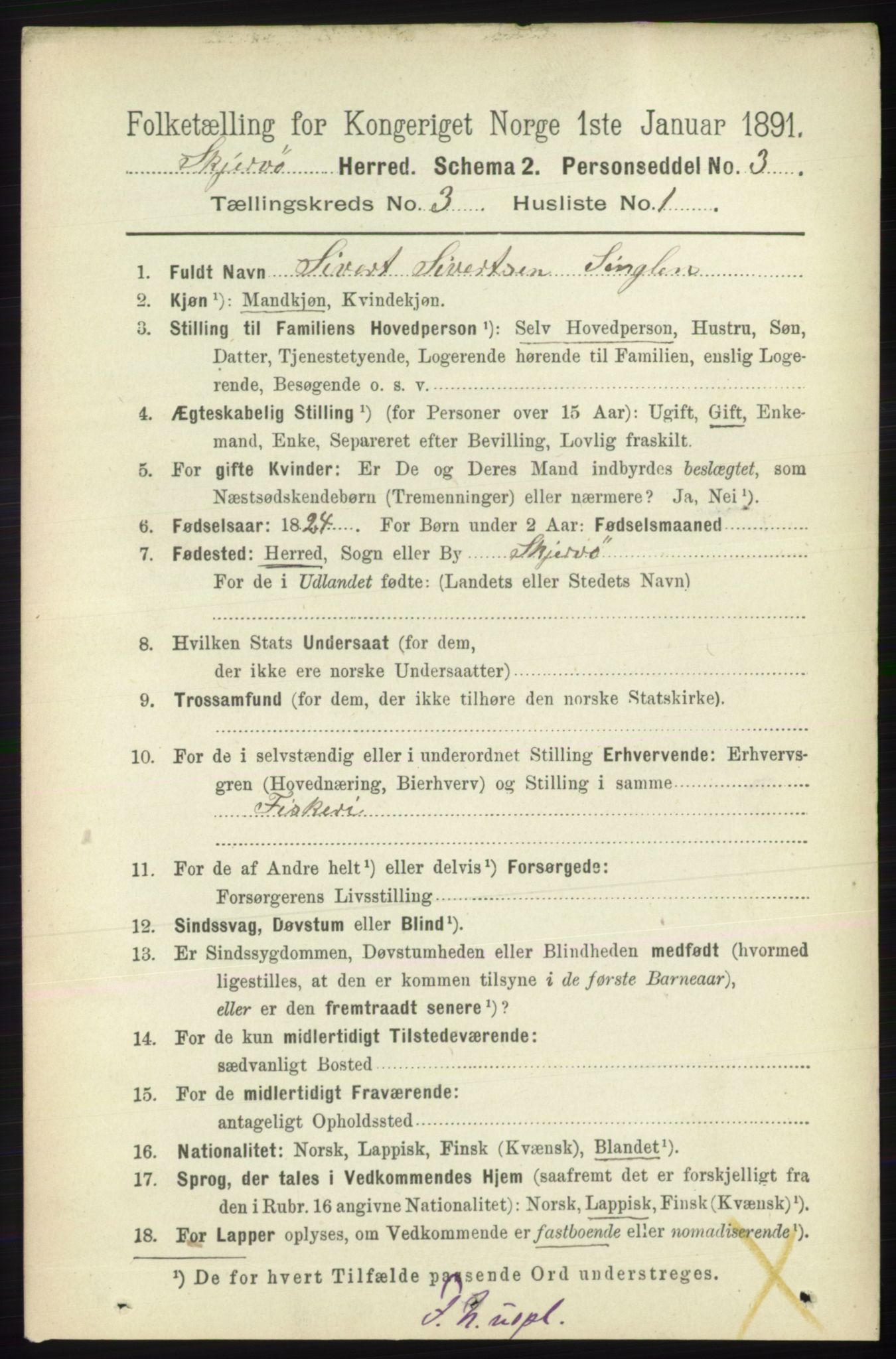 RA, 1891 census for 1941 Skjervøy, 1891, p. 1849