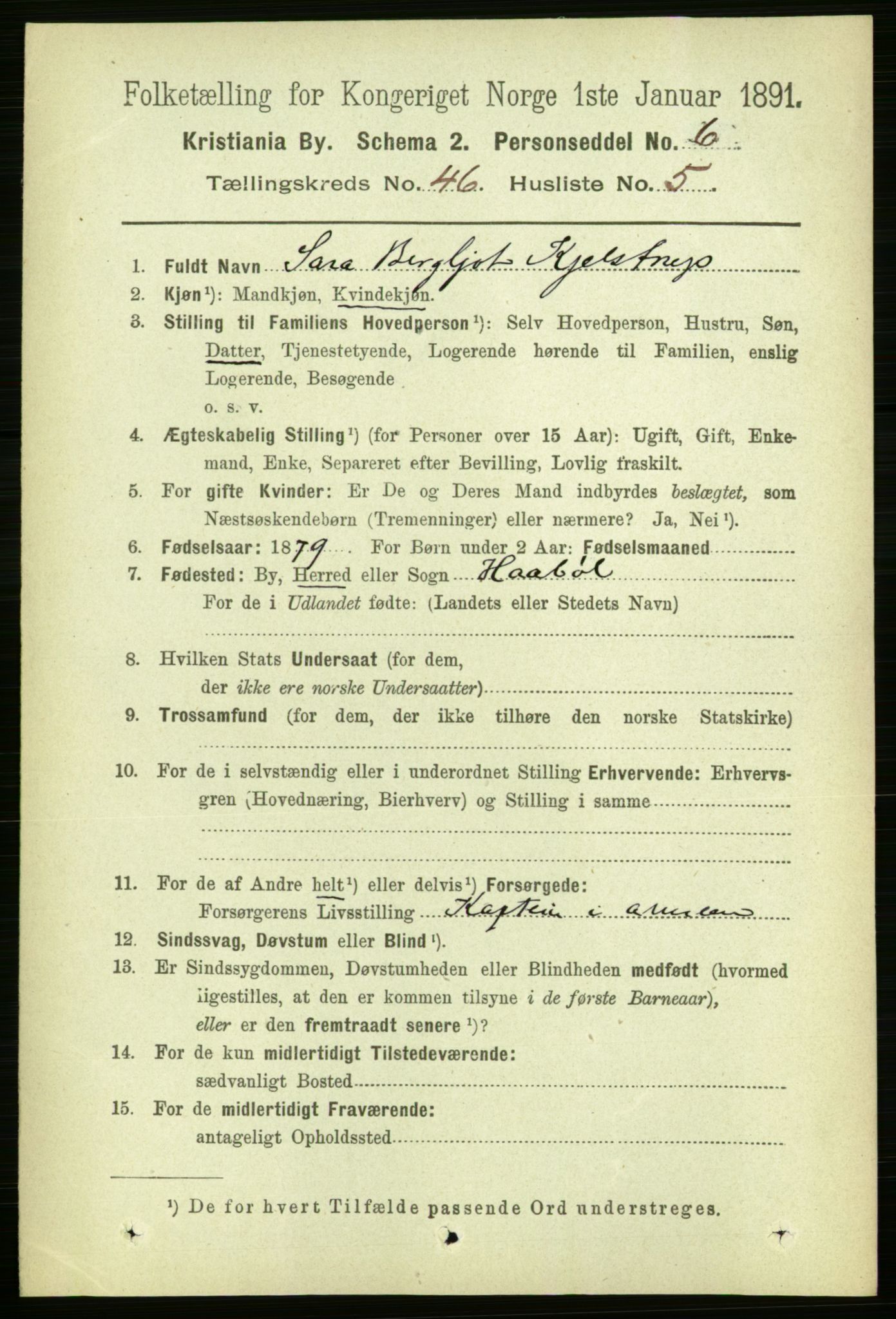 RA, 1891 census for 0301 Kristiania, 1891, p. 28015