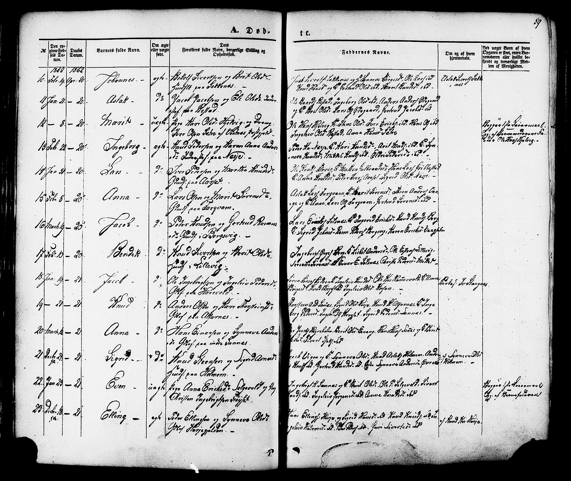 Ministerialprotokoller, klokkerbøker og fødselsregistre - Møre og Romsdal, AV/SAT-A-1454/547/L0603: Parish register (official) no. 547A05, 1846-1877, p. 59