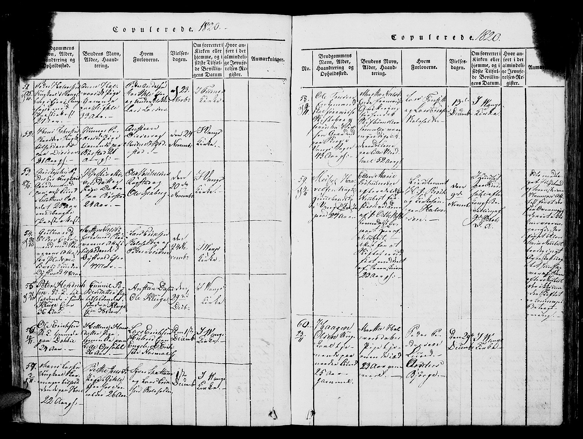 Vang prestekontor, Hedmark, SAH/PREST-008/H/Ha/Hab/L0004: Parish register (copy) no. 4, 1813-1827, p. 443-444