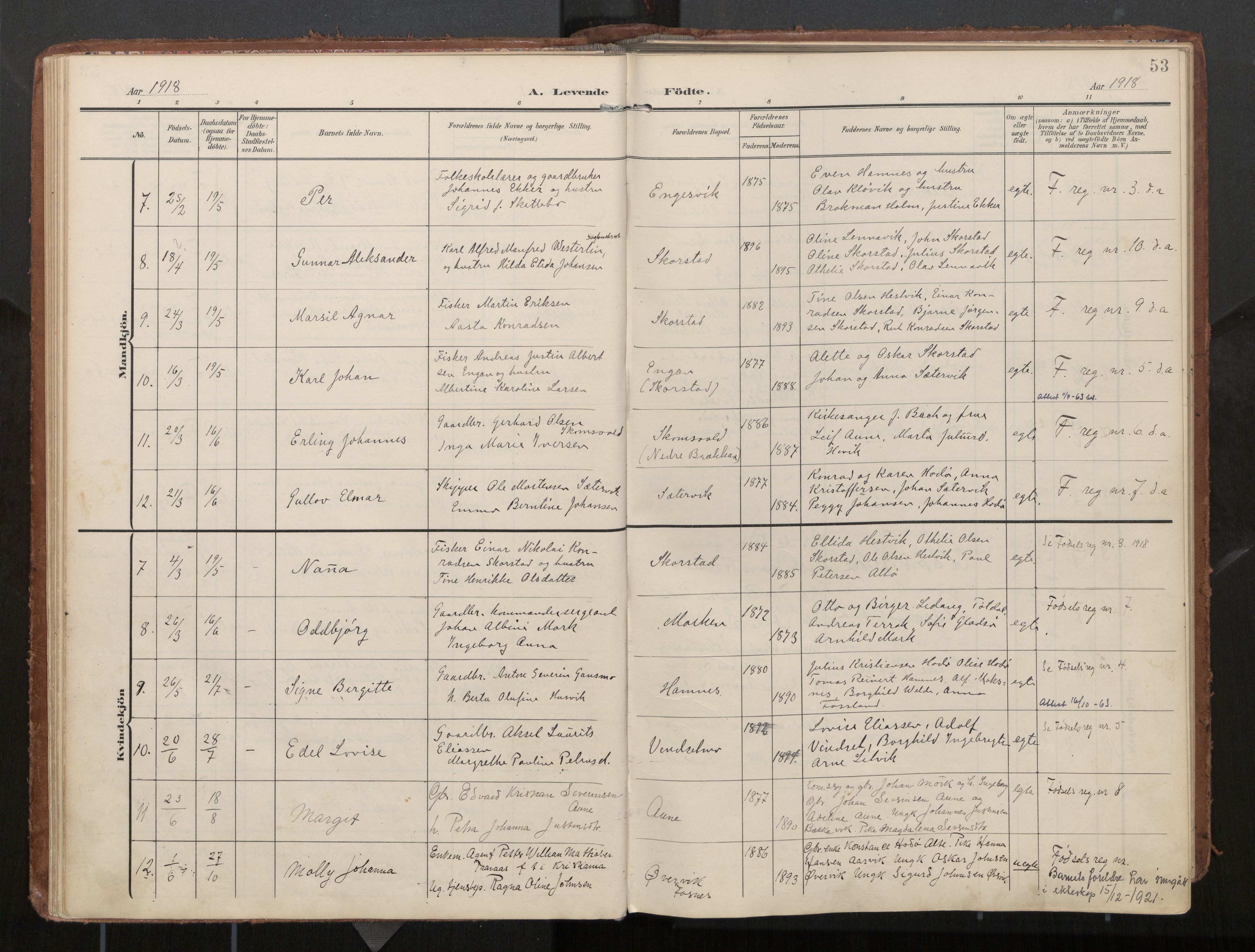 Ministerialprotokoller, klokkerbøker og fødselsregistre - Nord-Trøndelag, AV/SAT-A-1458/774/L0629: Parish register (official), 1904-1926, p. 53