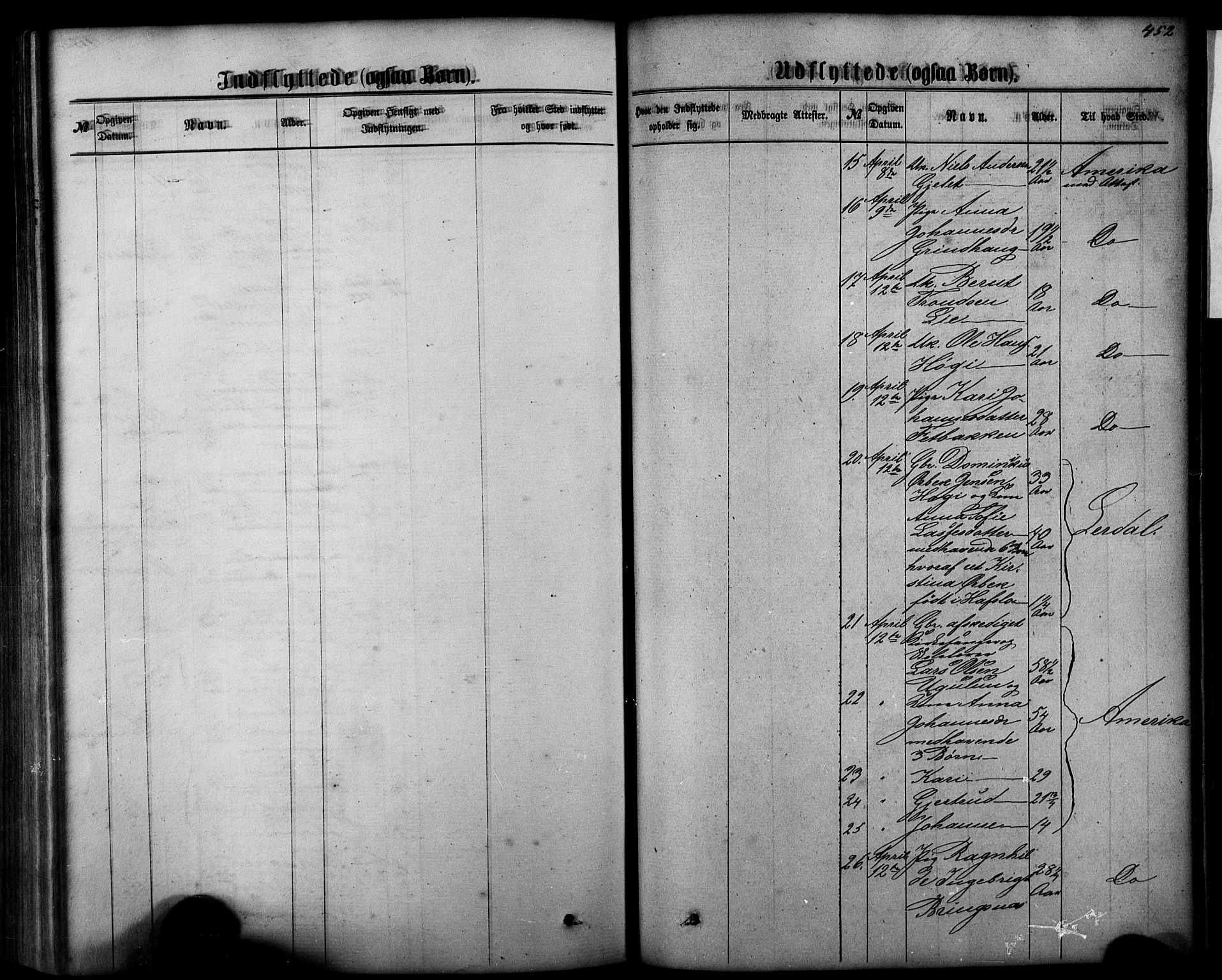 Hafslo sokneprestembete, SAB/A-80301/H/Hab/Haba/L0001: Parish register (copy) no. A 1, 1866-1908, p. 452