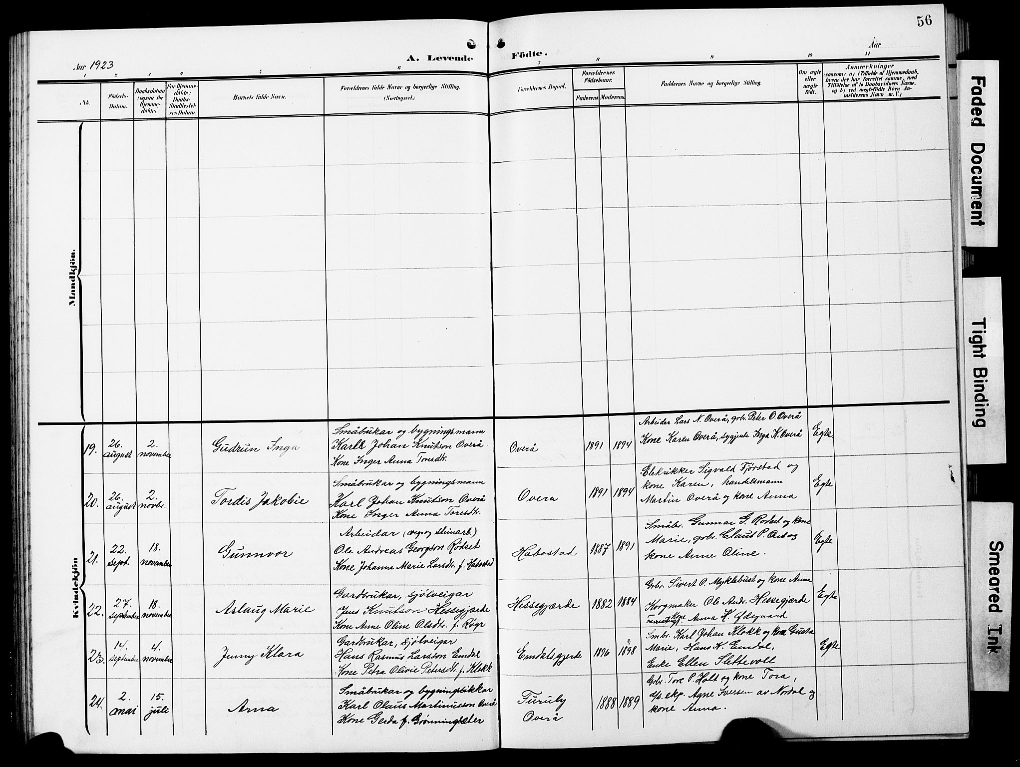 Ministerialprotokoller, klokkerbøker og fødselsregistre - Møre og Romsdal, SAT/A-1454/520/L0293: Parish register (copy) no. 520C05, 1902-1923, p. 56