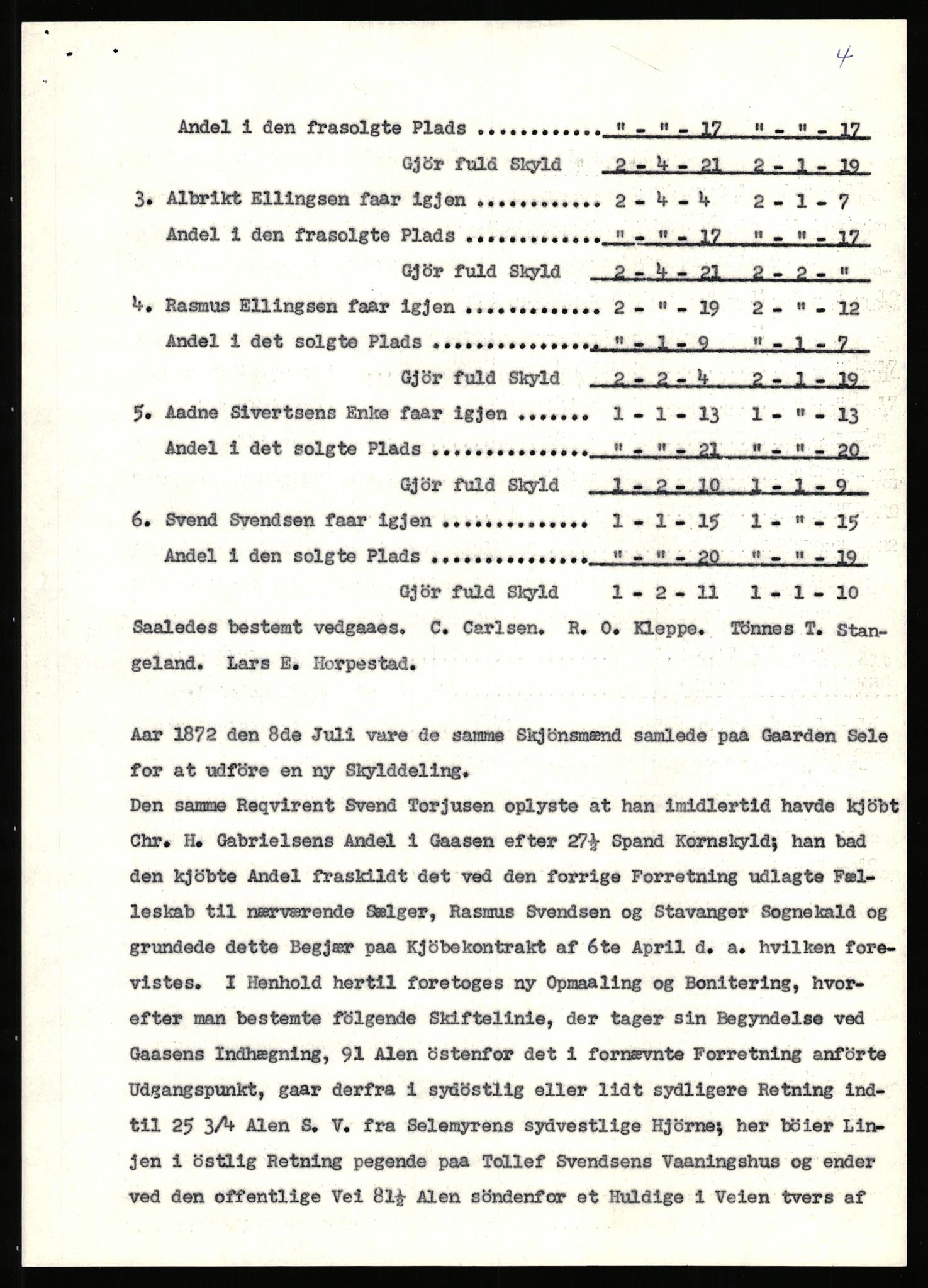 Statsarkivet i Stavanger, SAST/A-101971/03/Y/Yj/L0073: Avskrifter sortert etter gårdsnavn: Sandstøl ytre - Selland, 1750-1930, p. 443