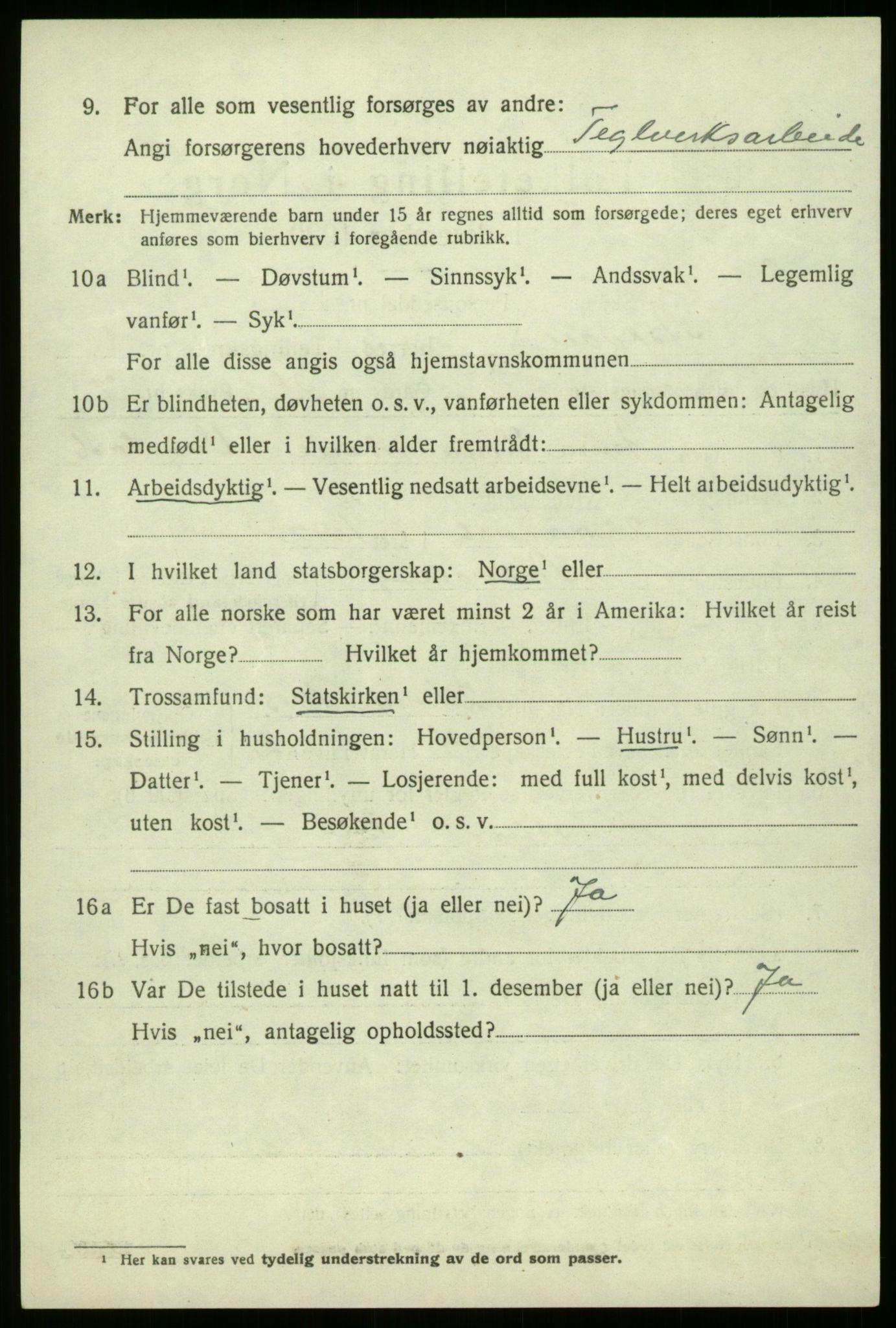 SAB, 1920 census for Askvoll, 1920, p. 3623