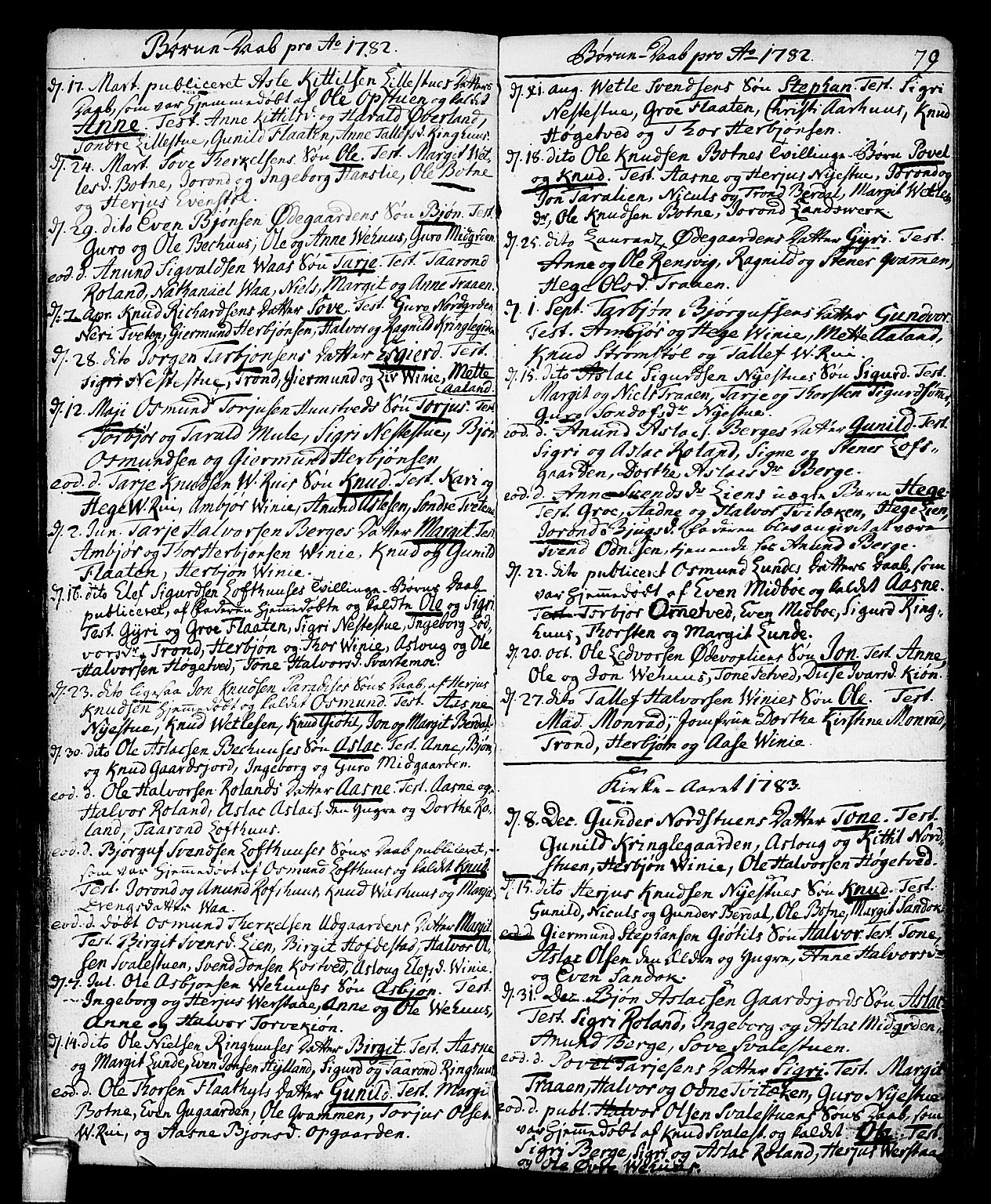 Vinje kirkebøker, AV/SAKO-A-312/F/Fa/L0002: Parish register (official) no. I 2, 1767-1814, p. 79