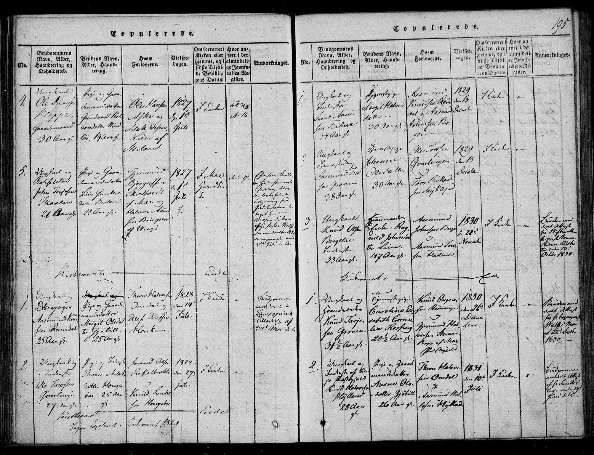 Lårdal kirkebøker, AV/SAKO-A-284/F/Fb/L0001: Parish register (official) no. II 1, 1815-1860, p. 195