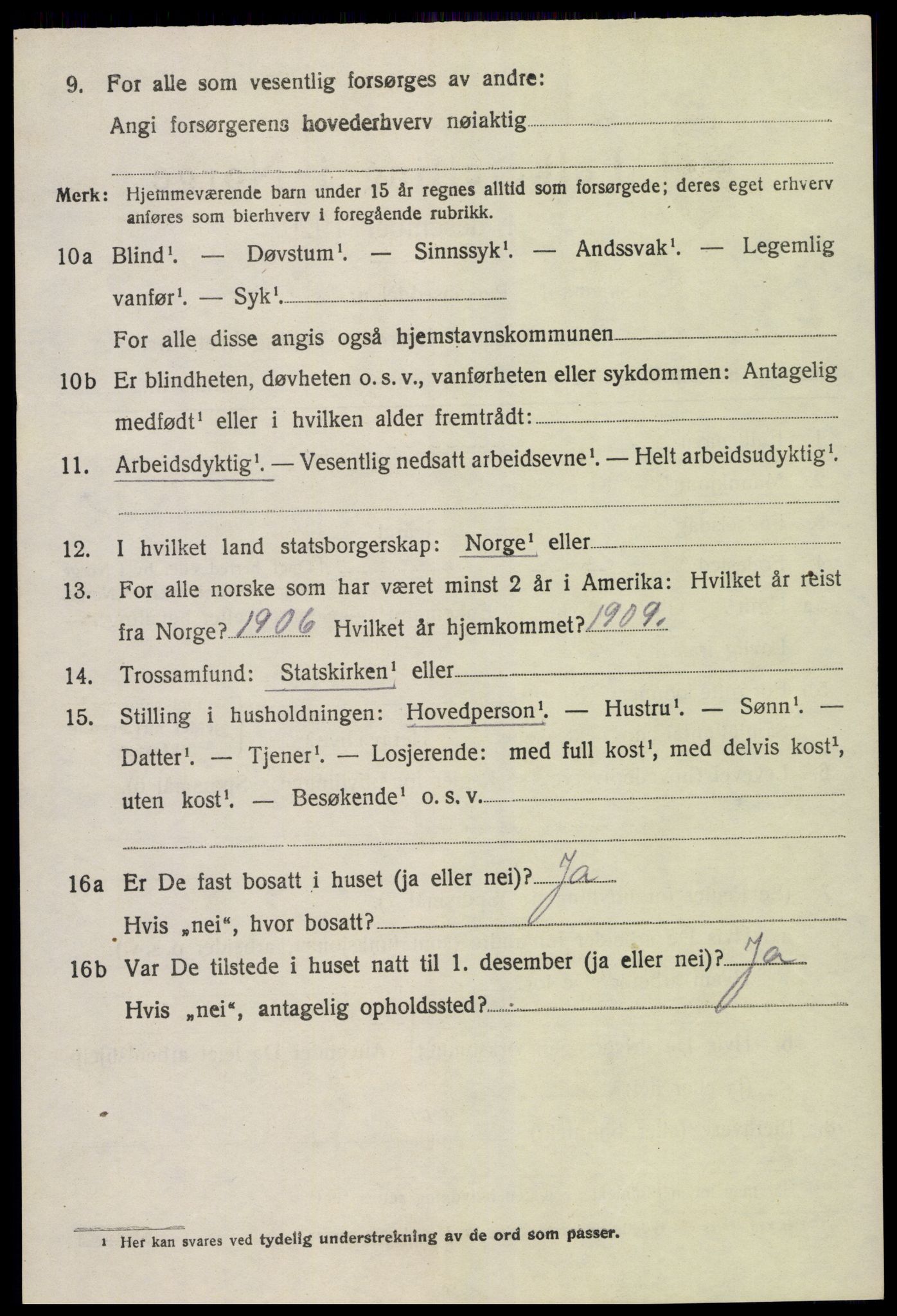 SAK, 1920 census for Stokken, 1920, p. 1033