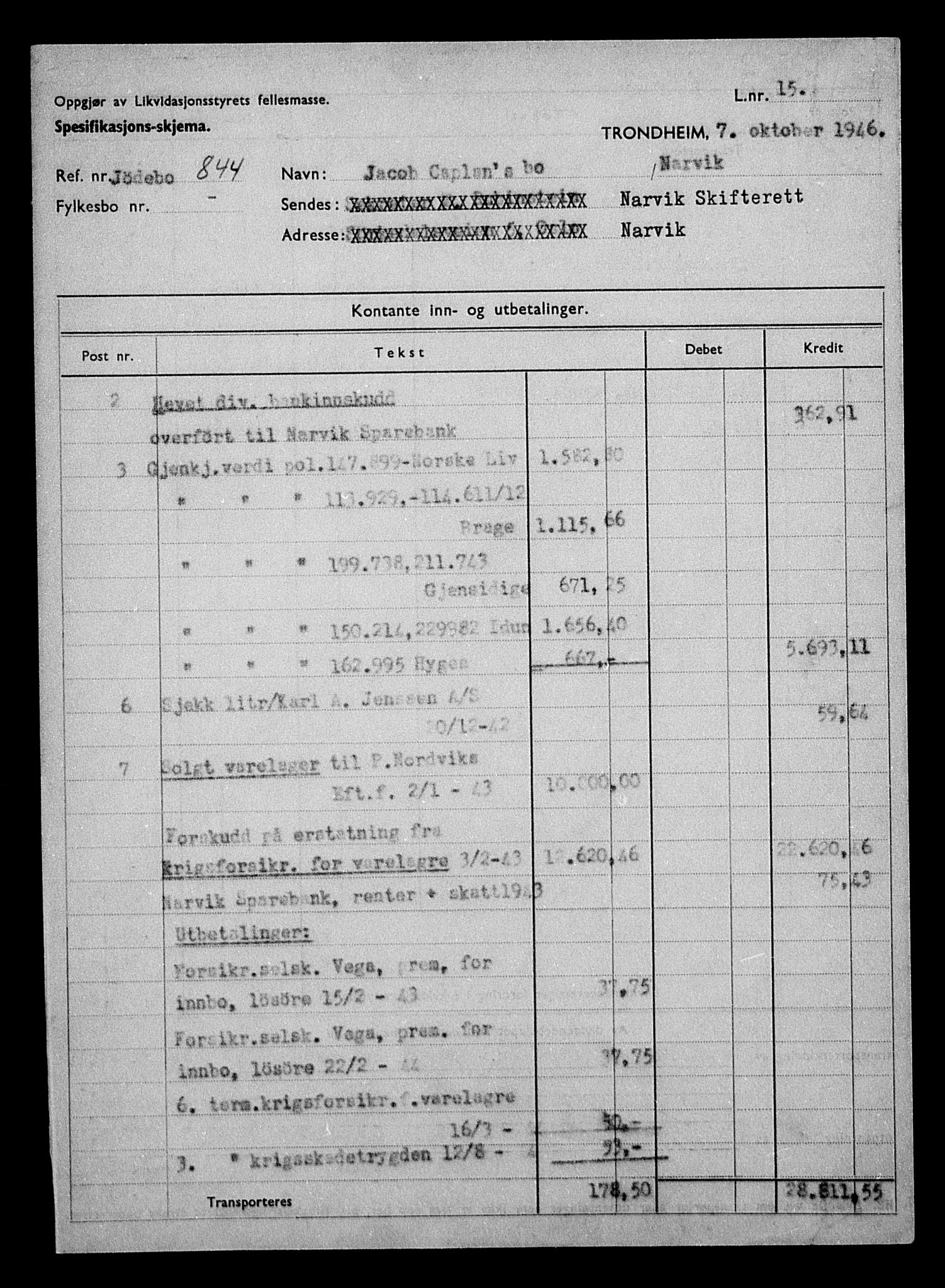 Justisdepartementet, Tilbakeføringskontoret for inndratte formuer, AV/RA-S-1564/H/Hc/Hcb/L0911: --, 1945-1947, p. 416