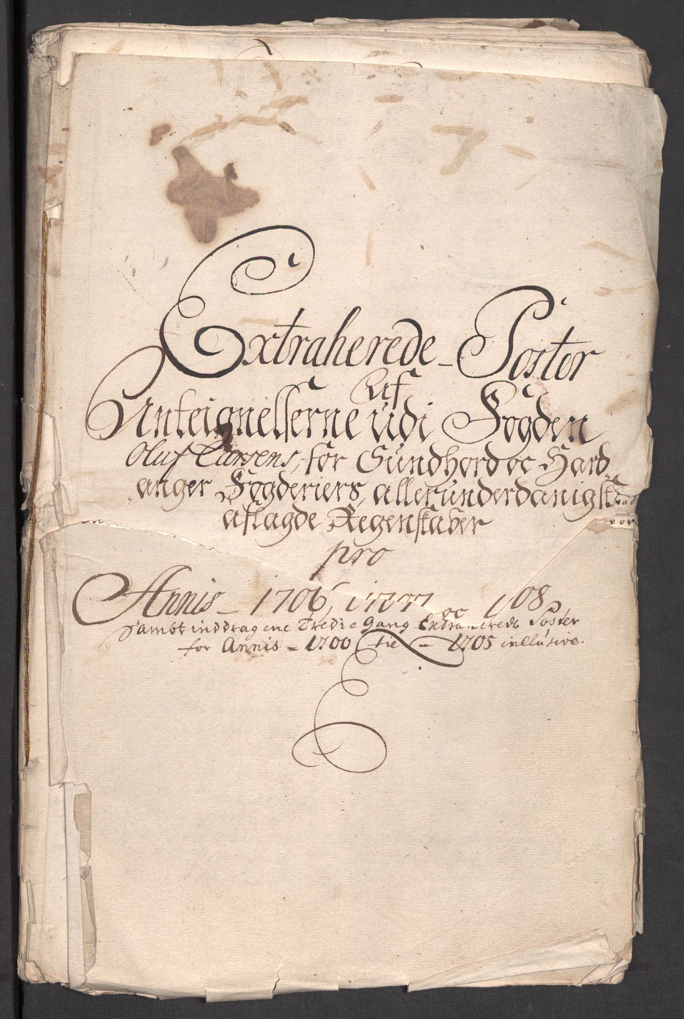 Rentekammeret inntil 1814, Reviderte regnskaper, Fogderegnskap, AV/RA-EA-4092/R48/L2985: Fogderegnskap Sunnhordland og Hardanger, 1708, p. 598