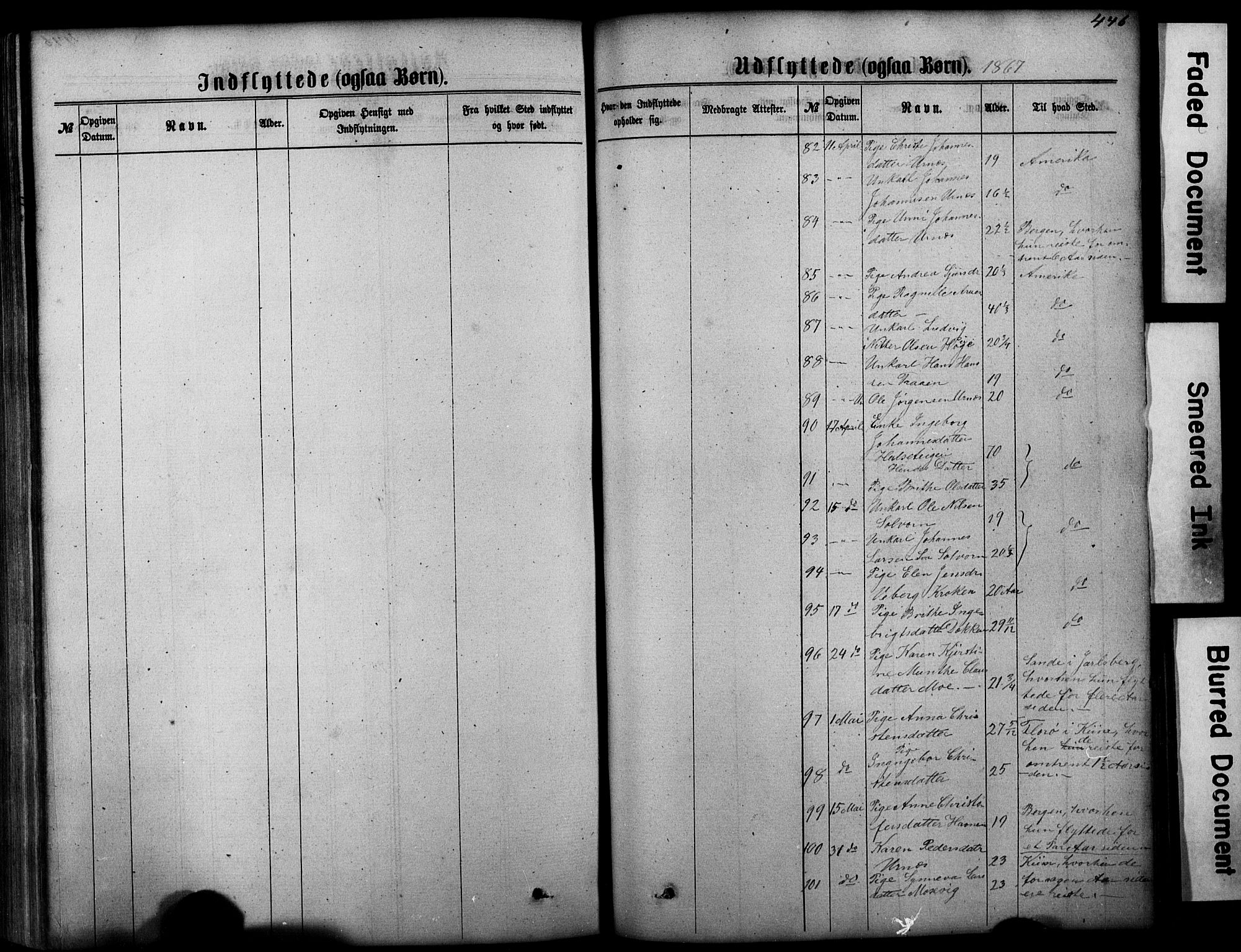 Hafslo sokneprestembete, AV/SAB-A-80301/H/Hab/Haba/L0001: Parish register (copy) no. A 1, 1866-1908, p. 446