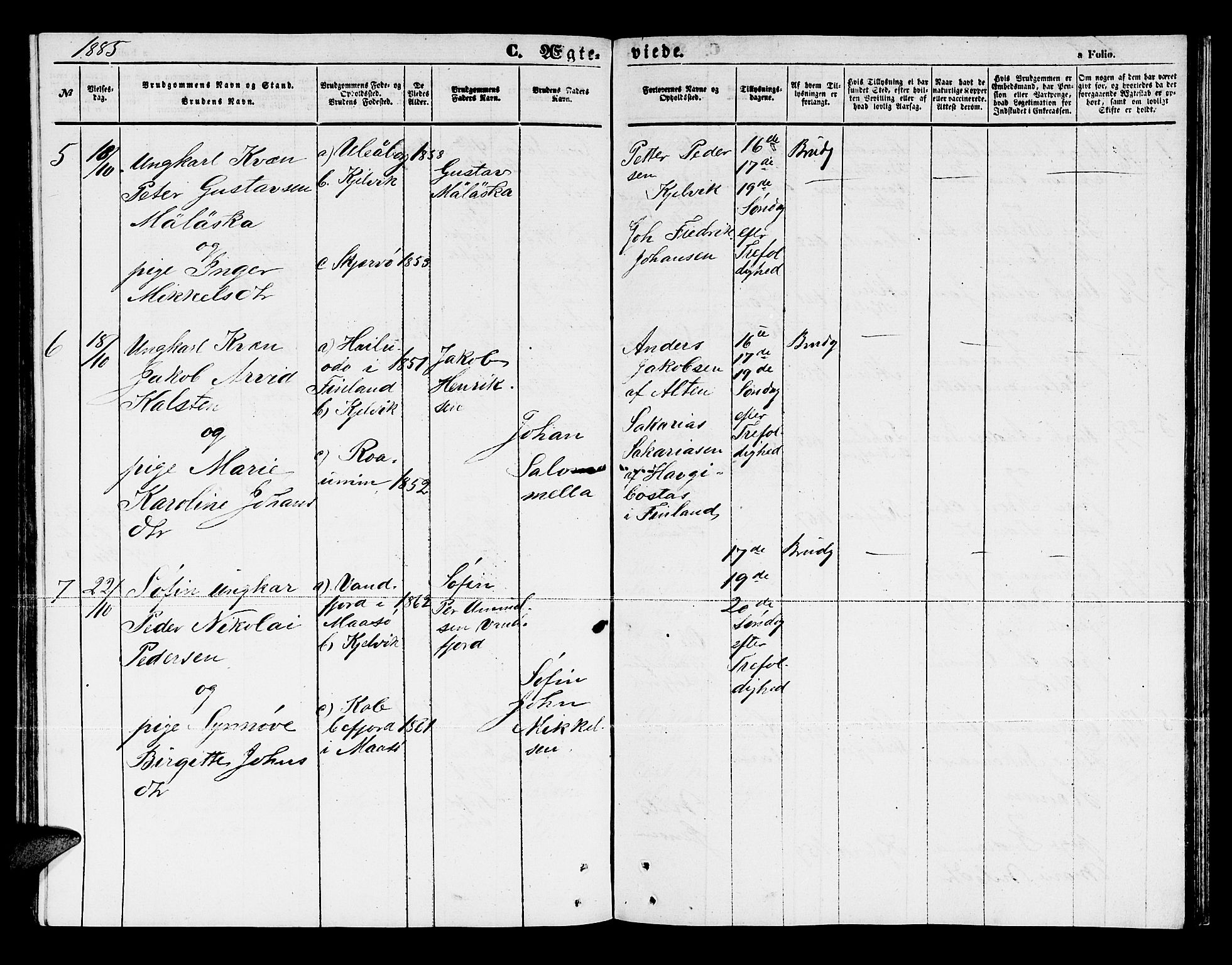 Måsøy sokneprestkontor, AV/SATØ-S-1348/H/Hb/L0003klokker: Parish register (copy) no. 3, 1861-1886