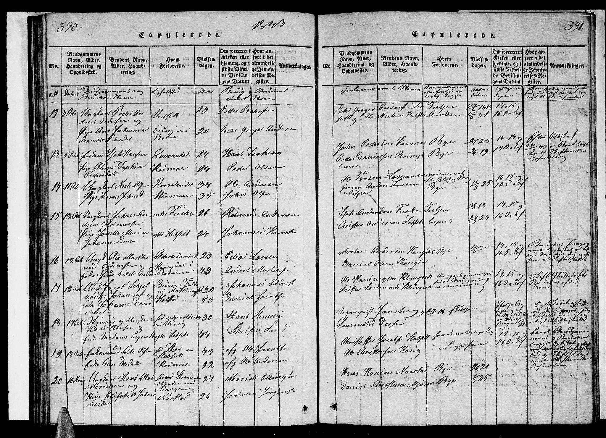 Ministerialprotokoller, klokkerbøker og fødselsregistre - Nordland, AV/SAT-A-1459/852/L0752: Parish register (copy) no. 852C03, 1840-1855, p. 390-391