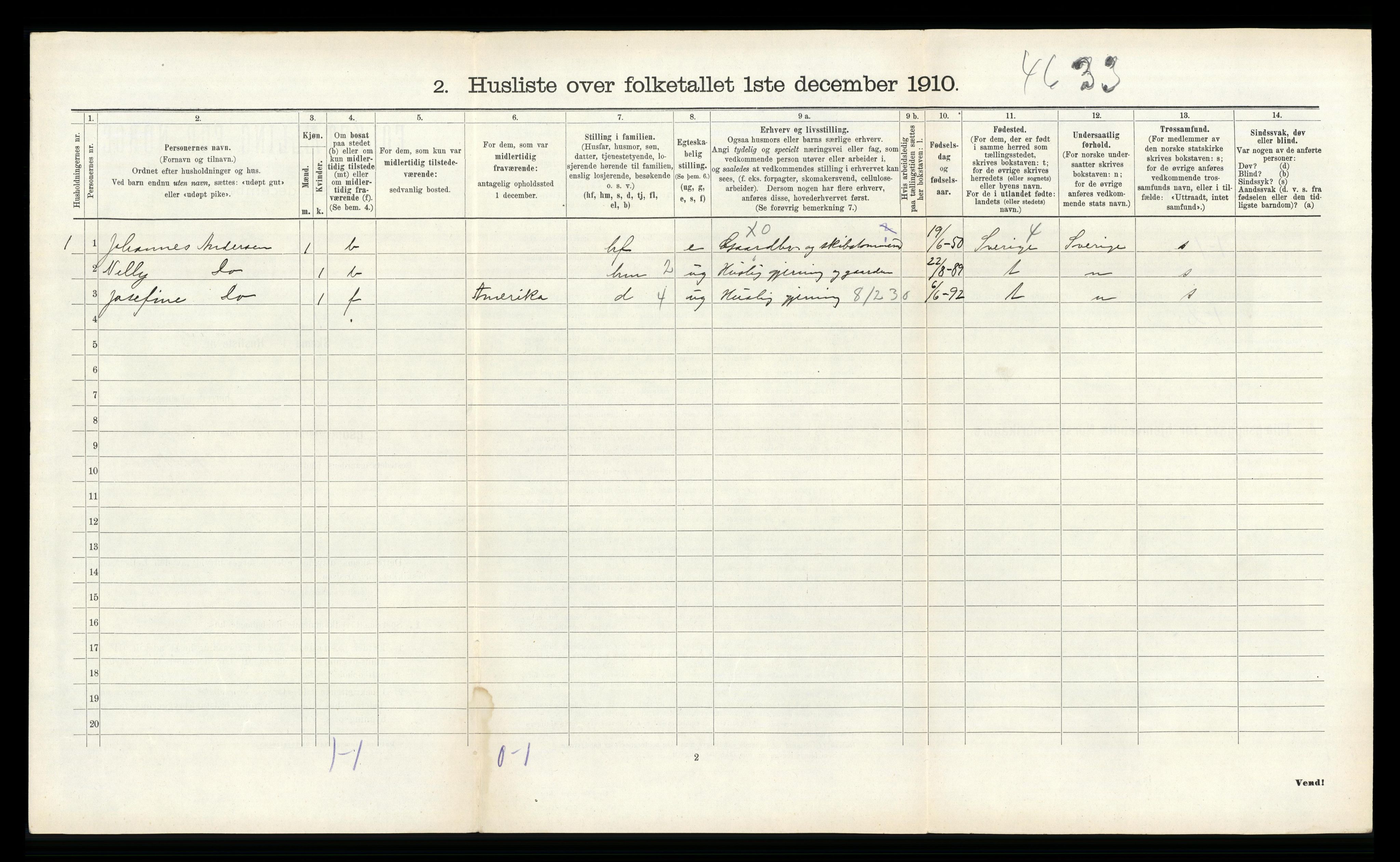 RA, 1910 census for Fjære, 1910, p. 1208