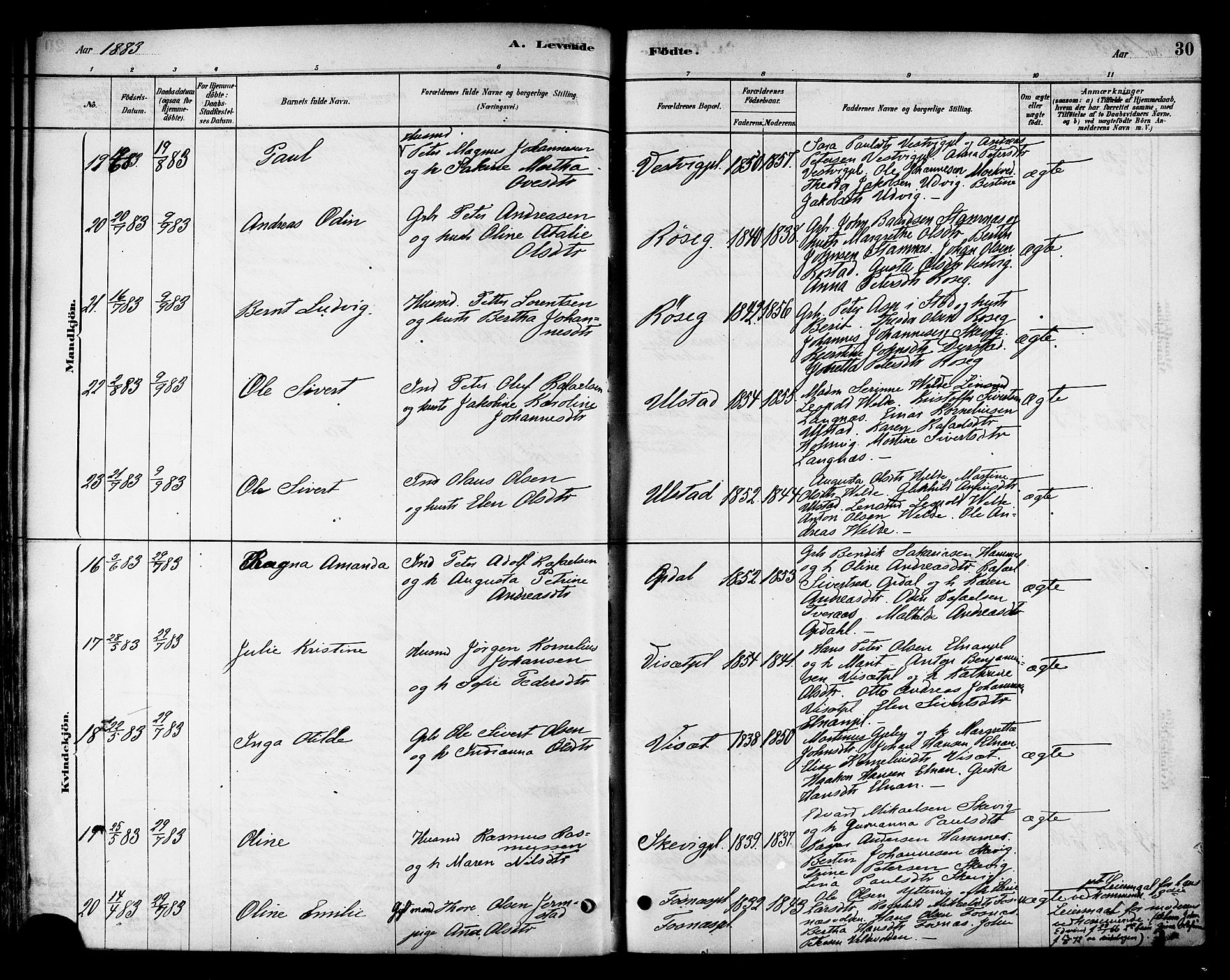 Ministerialprotokoller, klokkerbøker og fødselsregistre - Nord-Trøndelag, AV/SAT-A-1458/741/L0395: Parish register (official) no. 741A09, 1878-1888, p. 30