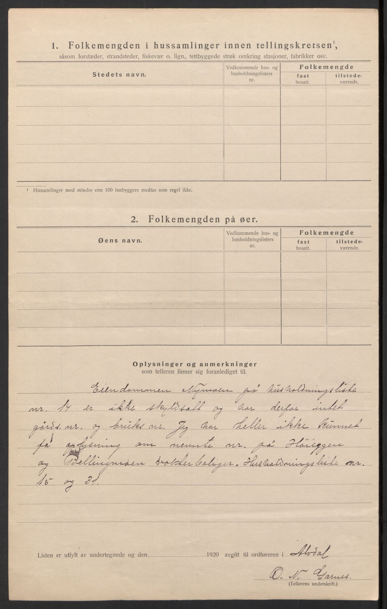 SAH, 1920 census for Alvdal, 1920, p. 28