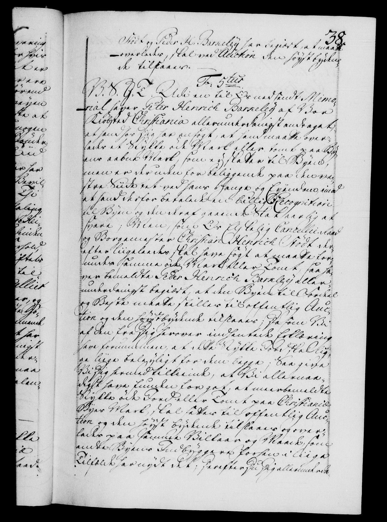 Danske Kanselli 1572-1799, RA/EA-3023/F/Fc/Fca/Fcab/L0037: Norske tegnelser, 1762-1766, p. 38a