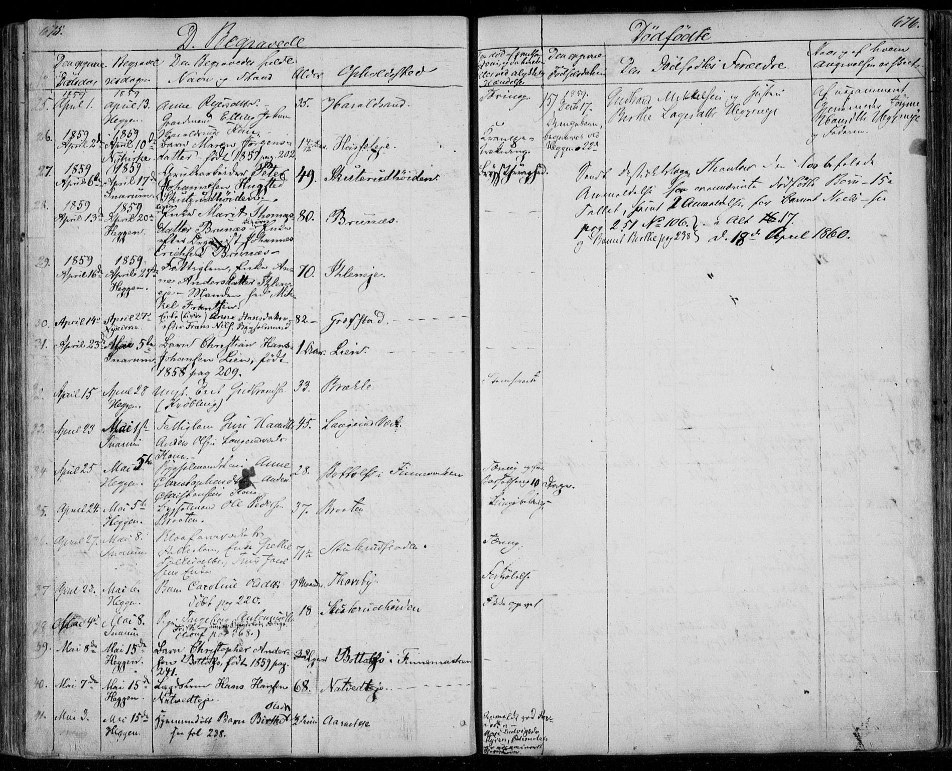 Modum kirkebøker, AV/SAKO-A-234/F/Fa/L0008: Parish register (official) no. 8, 1851-1859, p. 675-676