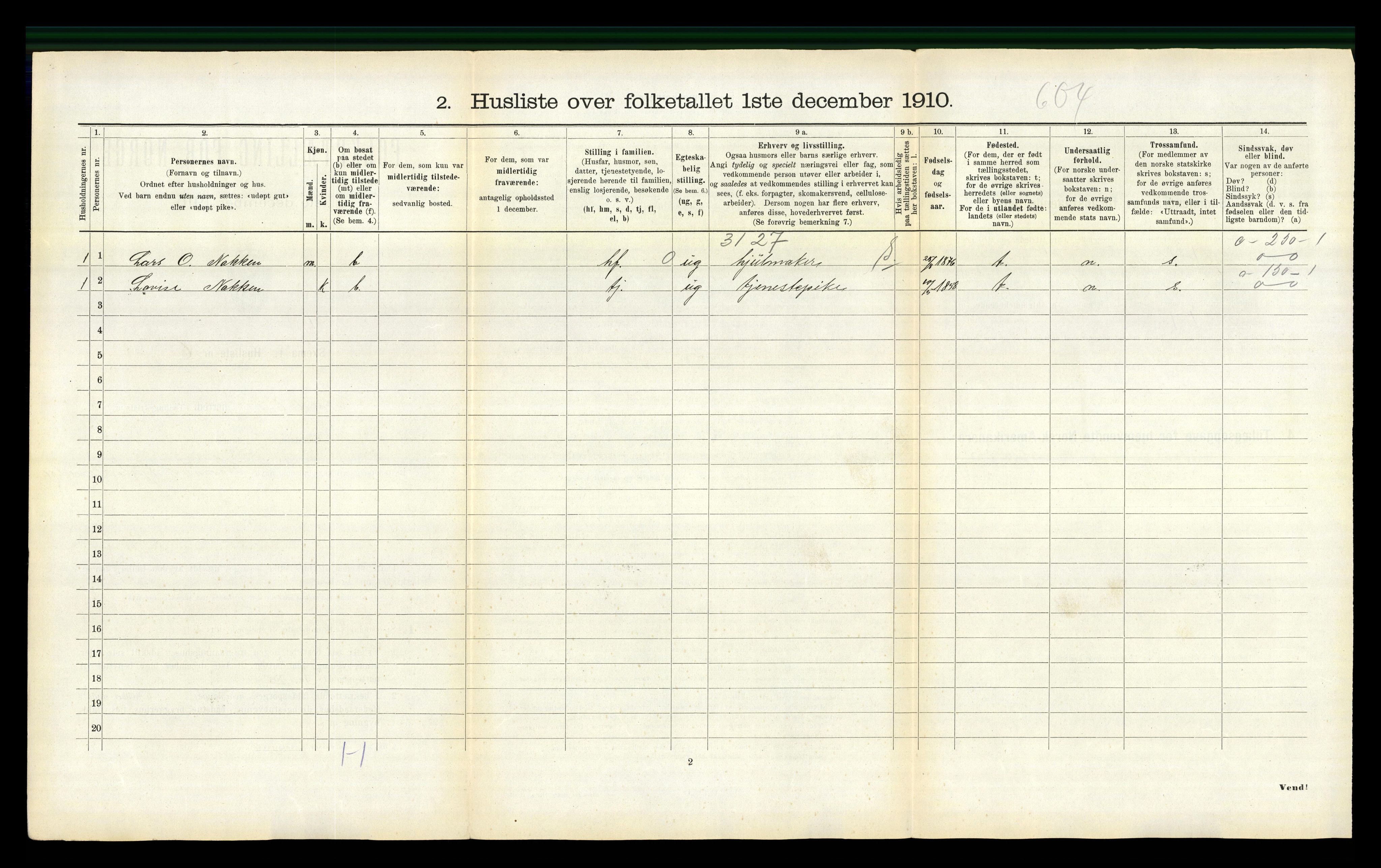 RA, 1910 census for Stordal, 1910, p. 245