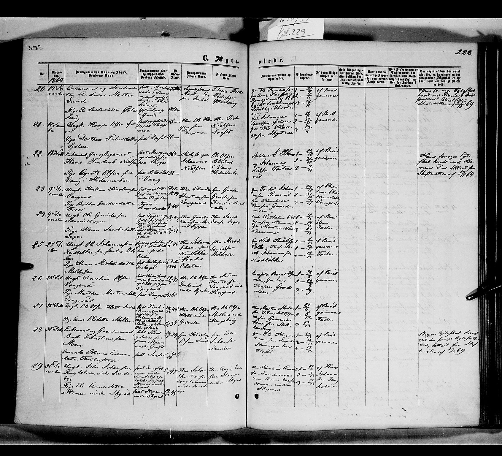 Grue prestekontor, AV/SAH-PREST-036/H/Ha/Haa/L0010: Parish register (official) no. 10, 1864-1873, p. 222