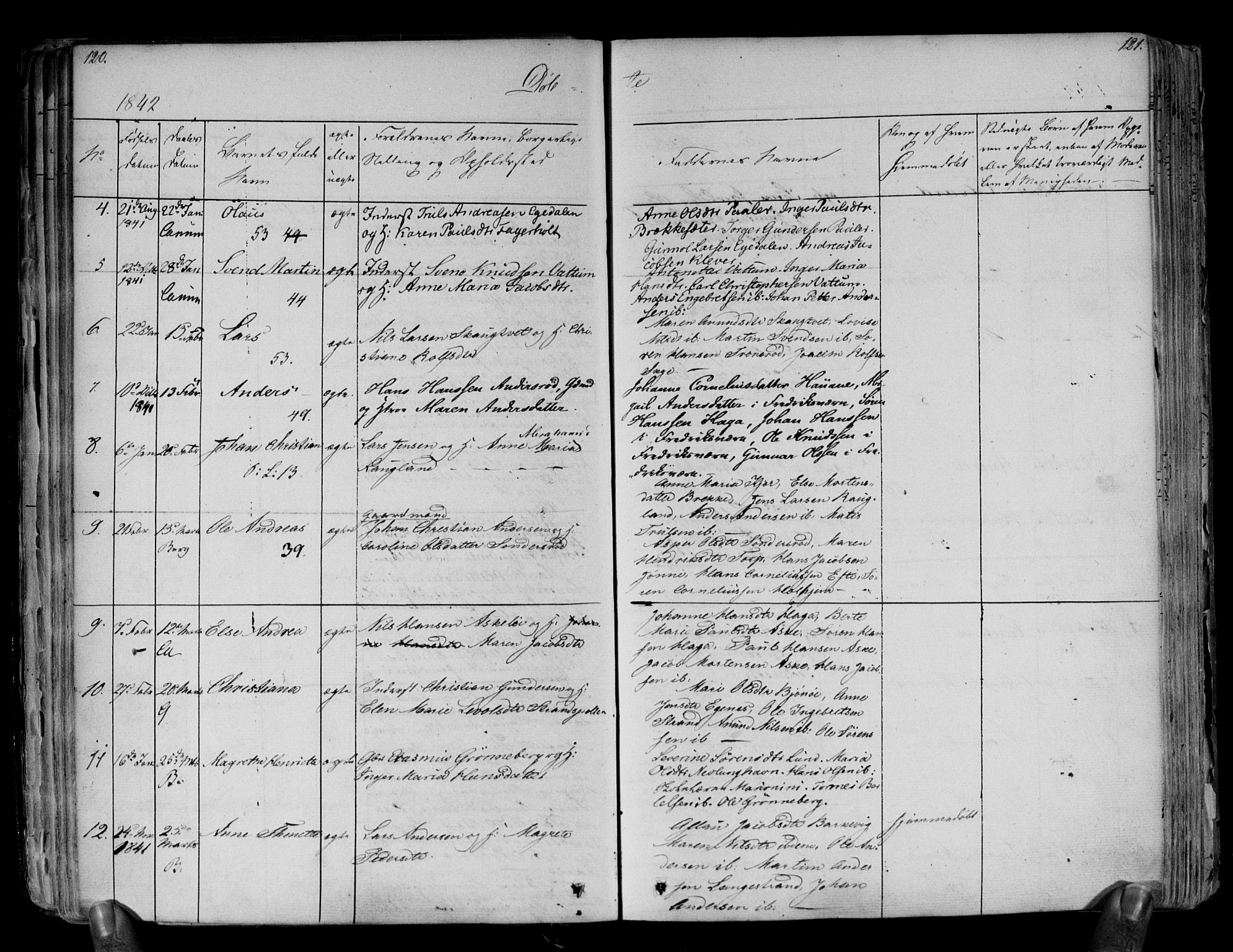 Brunlanes kirkebøker, AV/SAKO-A-342/F/Fa/L0003: Parish register (official) no. I 3, 1834-1845, p. 120-121