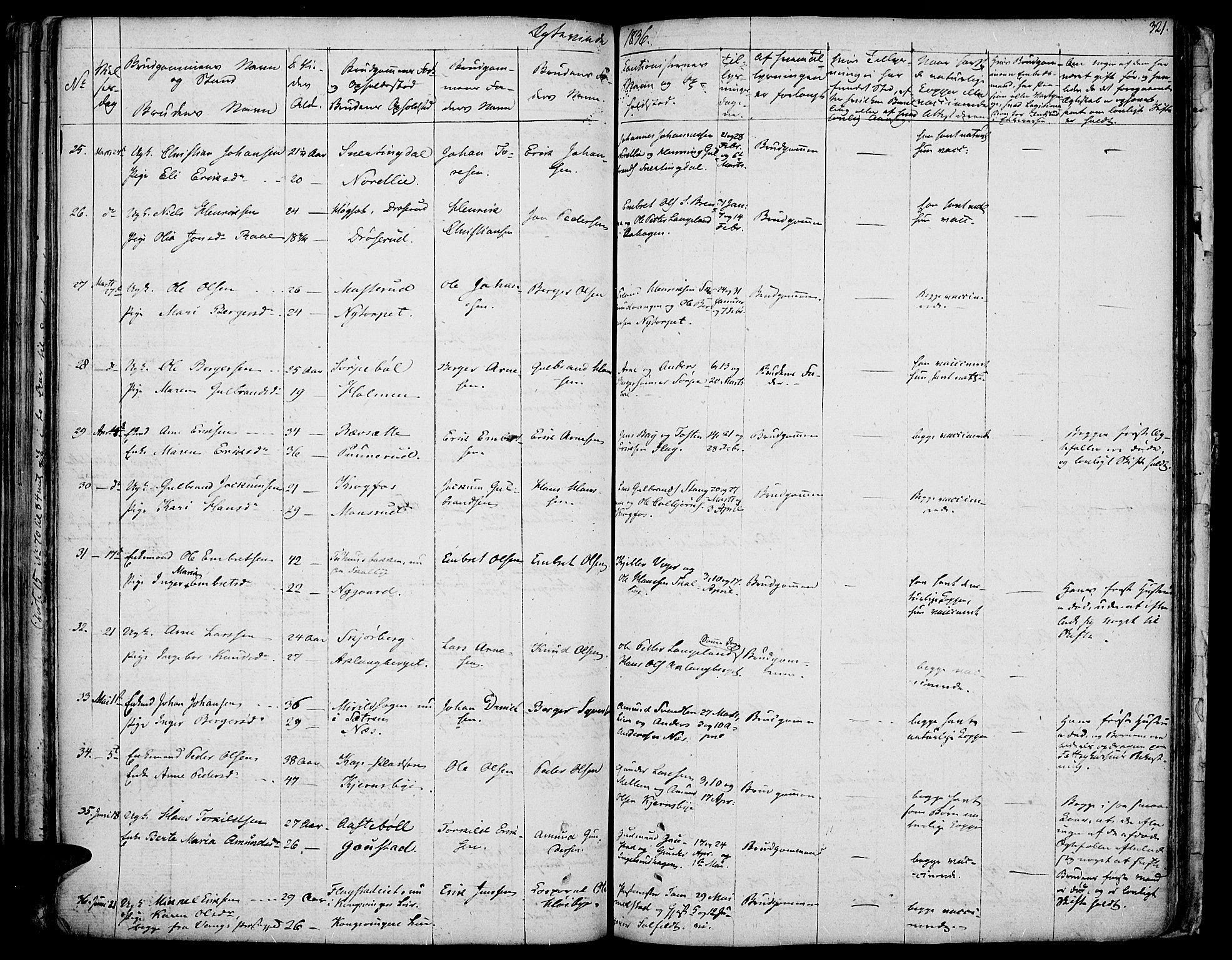 Vinger prestekontor, AV/SAH-PREST-024/H/Ha/Haa/L0007: Parish register (official) no. 7, 1826-1839, p. 321