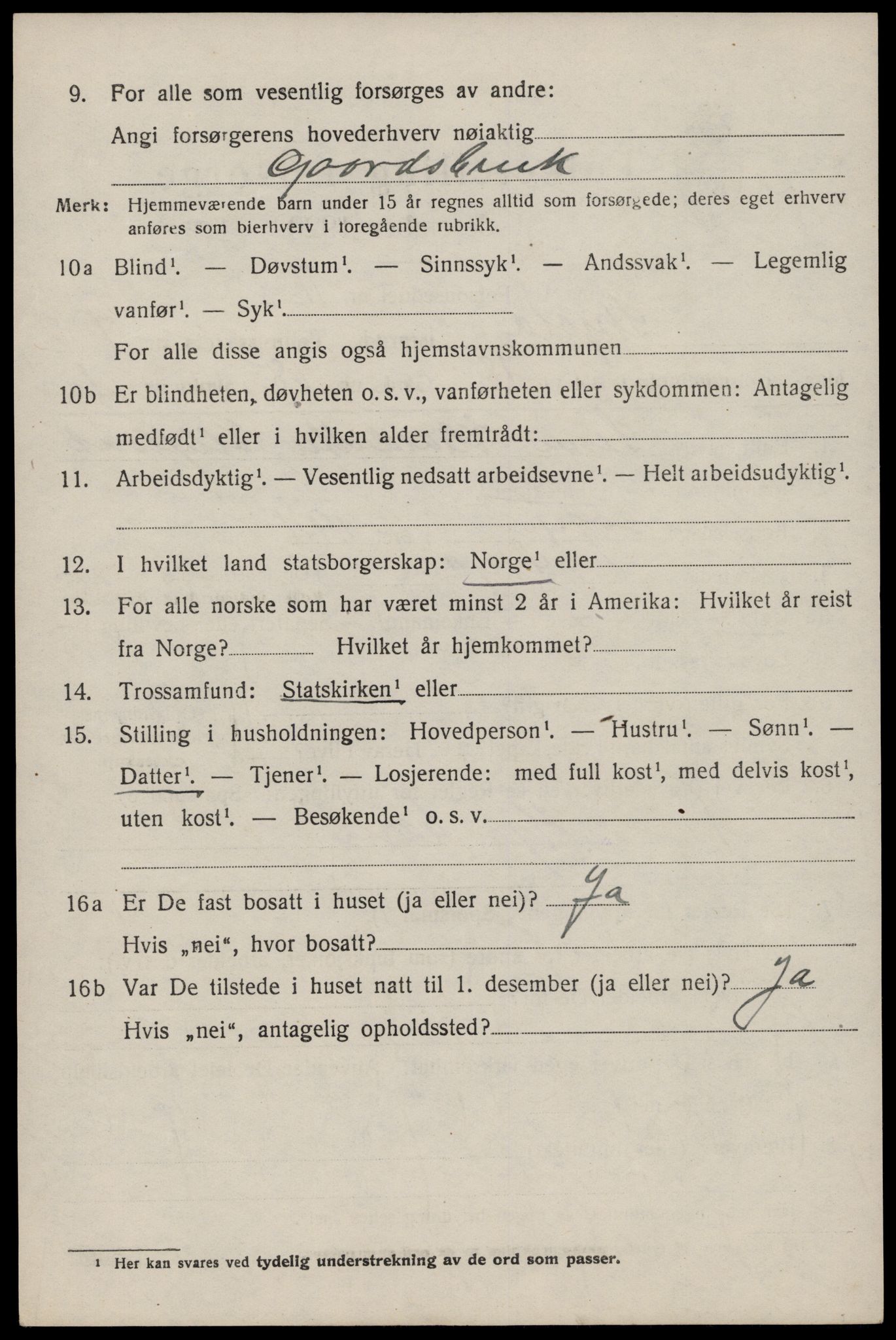 SAST, 1920 census for Skjold, 1920, p. 4055