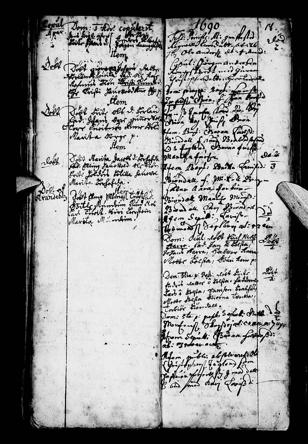 Os sokneprestembete, AV/SAB-A-99929: Parish register (official) no. A 3, 1669-1760, p. 18