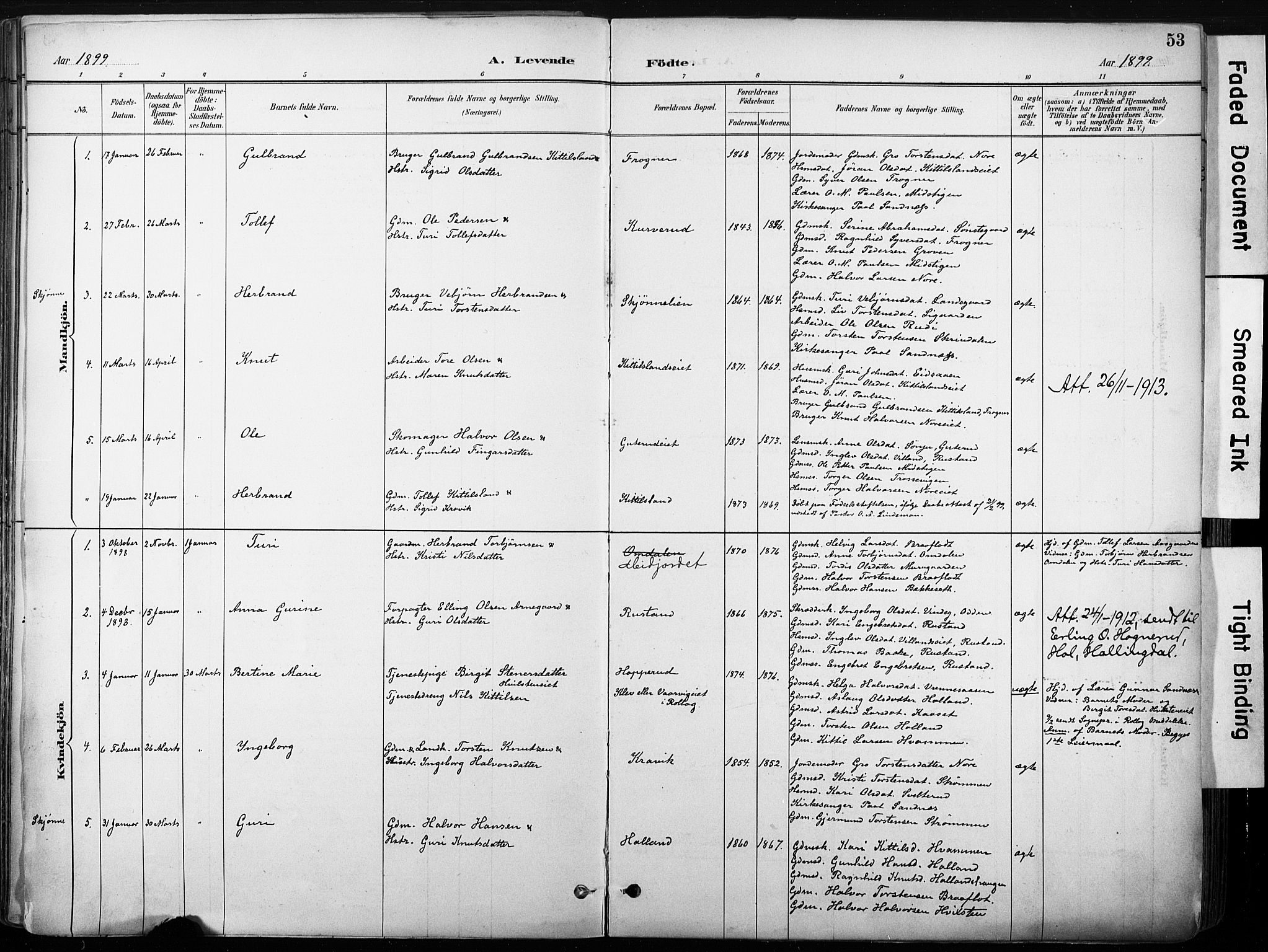 Nore kirkebøker, SAKO/A-238/F/Fb/L0002: Parish register (official) no. II 2, 1886-1906, p. 53