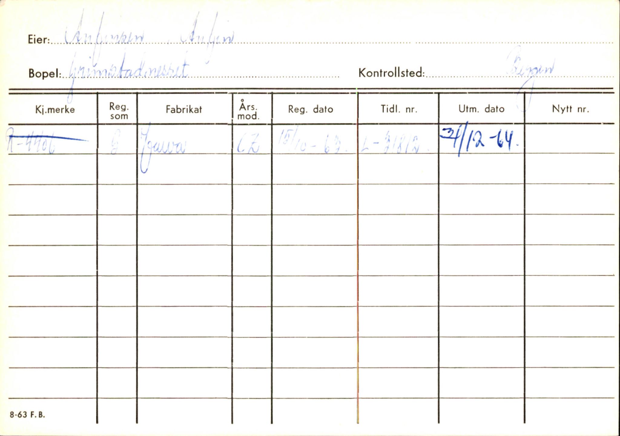 Statens vegvesen, Hordaland vegkontor, SAB/A-5201/2/Ha/L0002: R-eierkort A, 1920-1971, p. 404