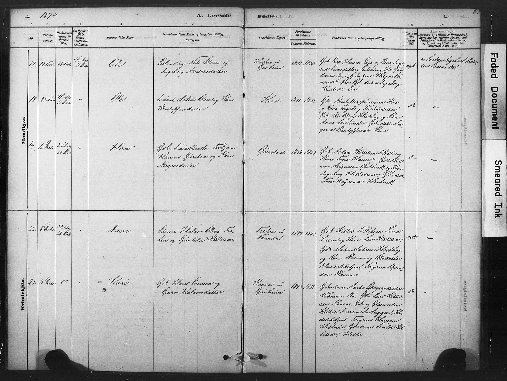 Sauherad kirkebøker, AV/SAKO-A-298/F/Fb/L0002: Parish register (official) no. II 2, 1878-1901, p. 8