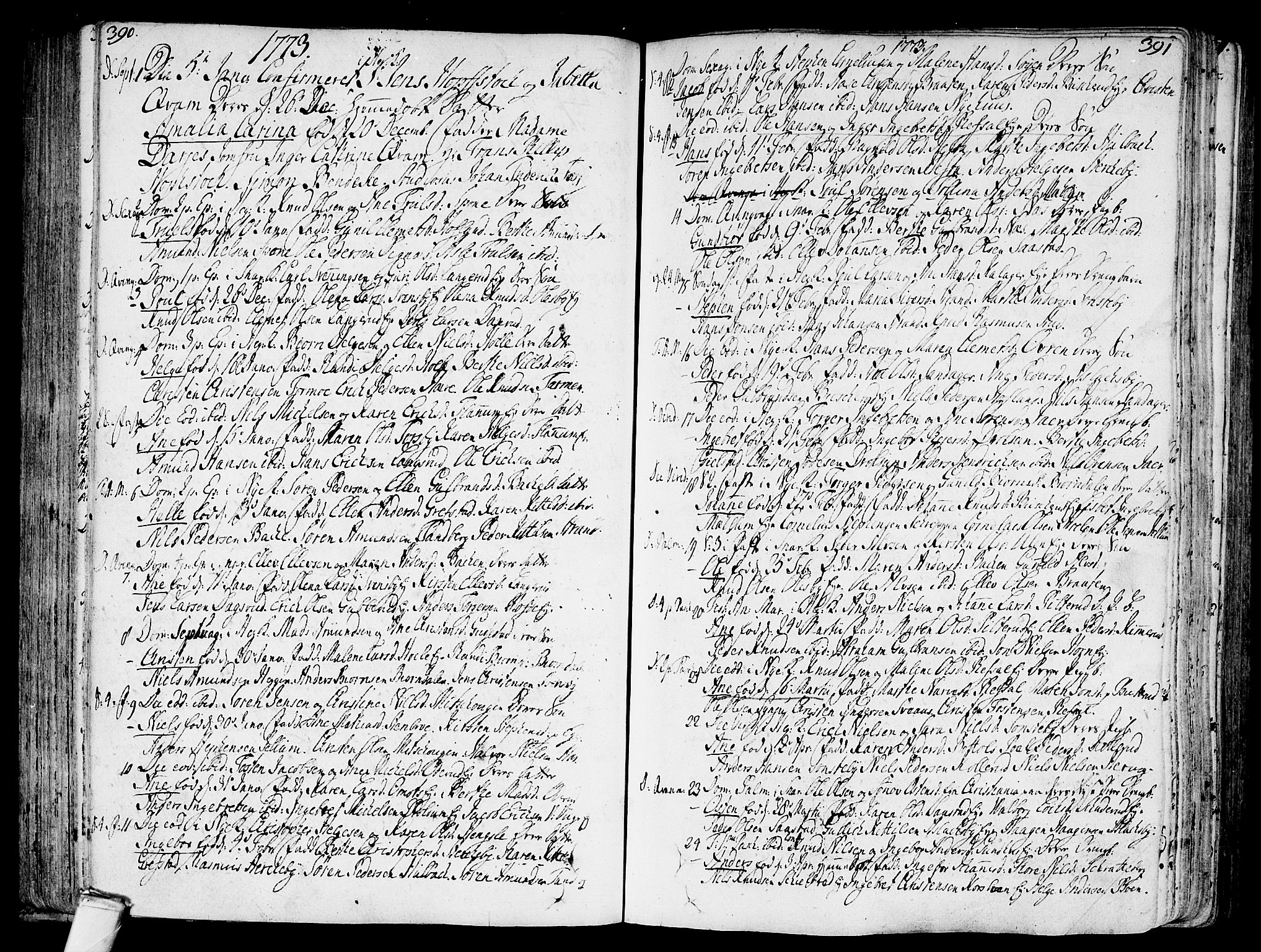 Modum kirkebøker, SAKO/A-234/F/Fa/L0002: Parish register (official) no. 2, 1741-1782, p. 390-391