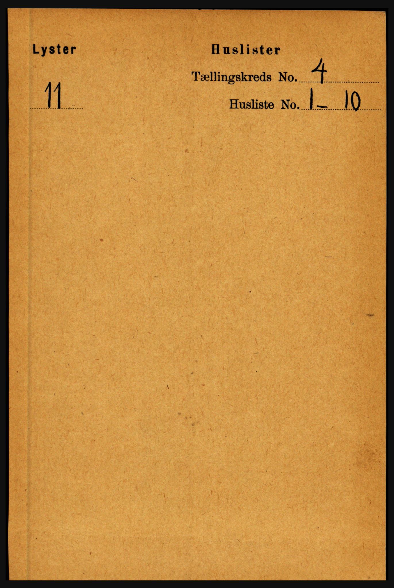 RA, 1891 census for 1426 Luster, 1891, p. 1406