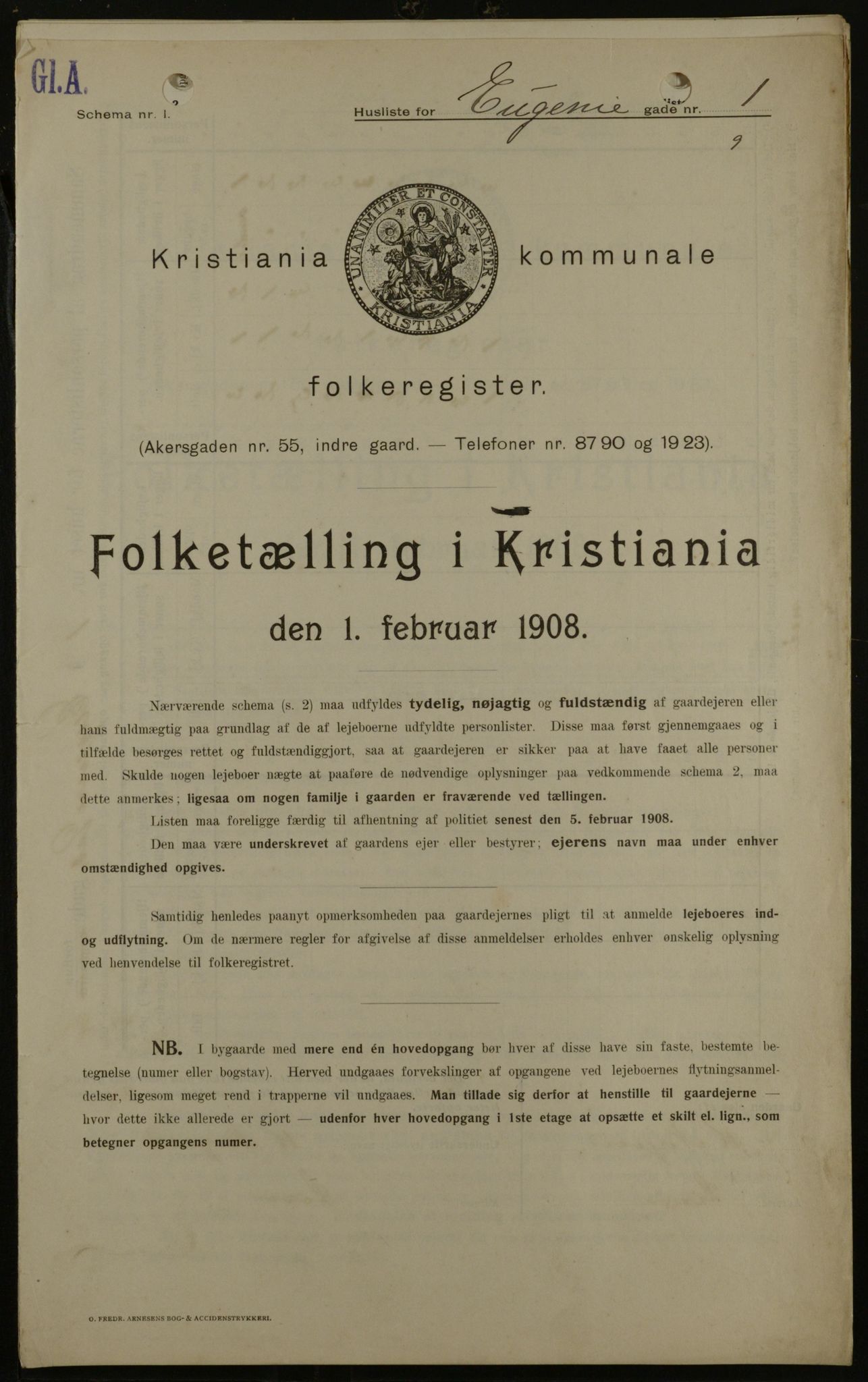 OBA, Municipal Census 1908 for Kristiania, 1908, p. 20594