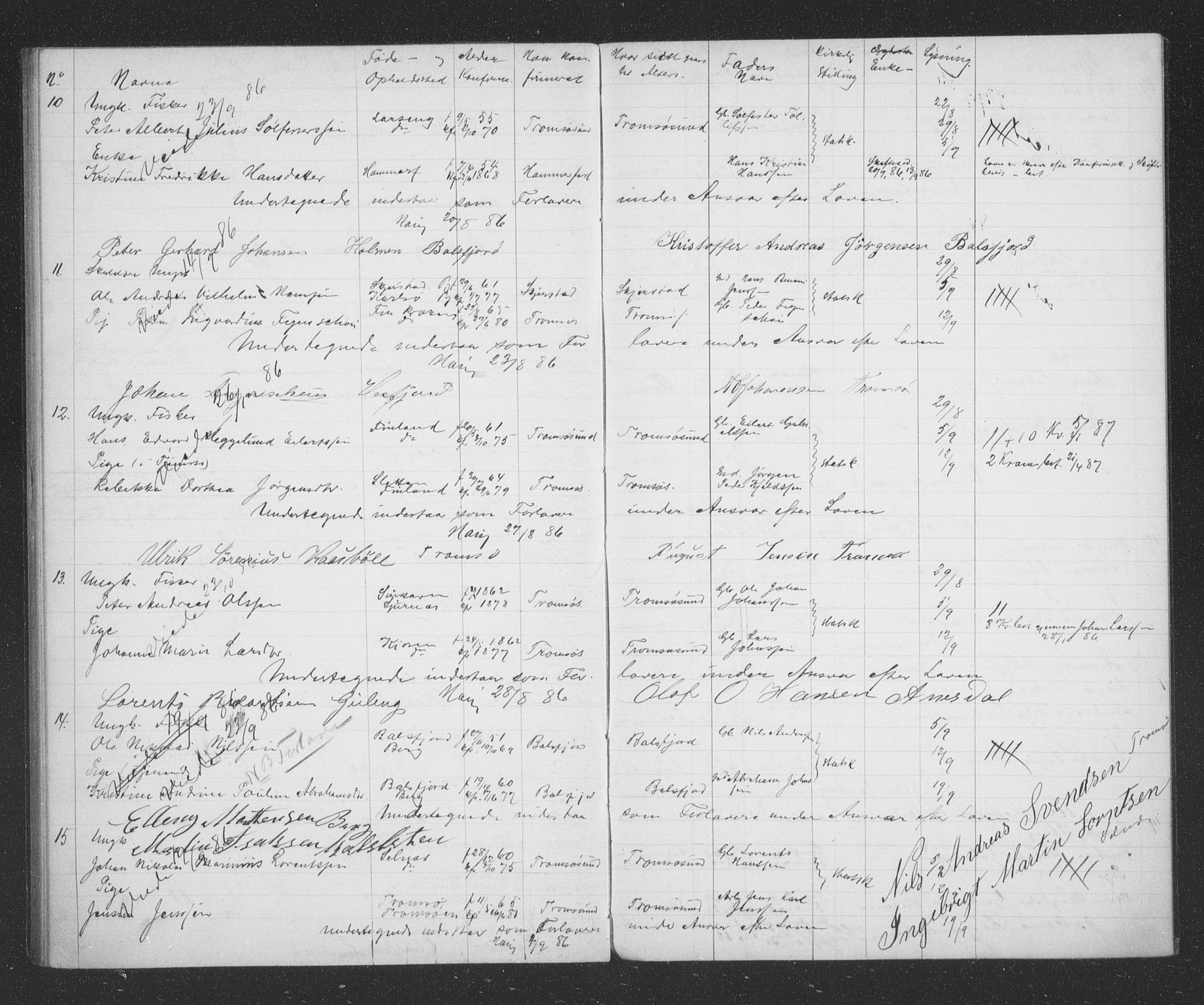 Tromsøysund sokneprestkontor, AV/SATØ-S-1304/H/Hc/L0056: Banns register no. 56, 1880-1887