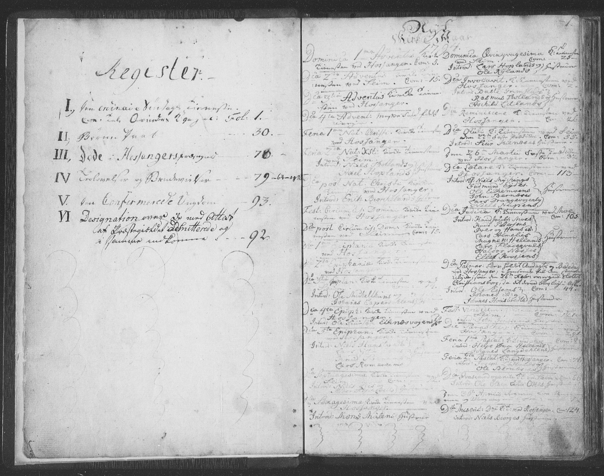 Hosanger sokneprestembete, AV/SAB-A-75801/H/Haa: Parish register (official) no. A 3, 1793-1811, p. 1b-2a