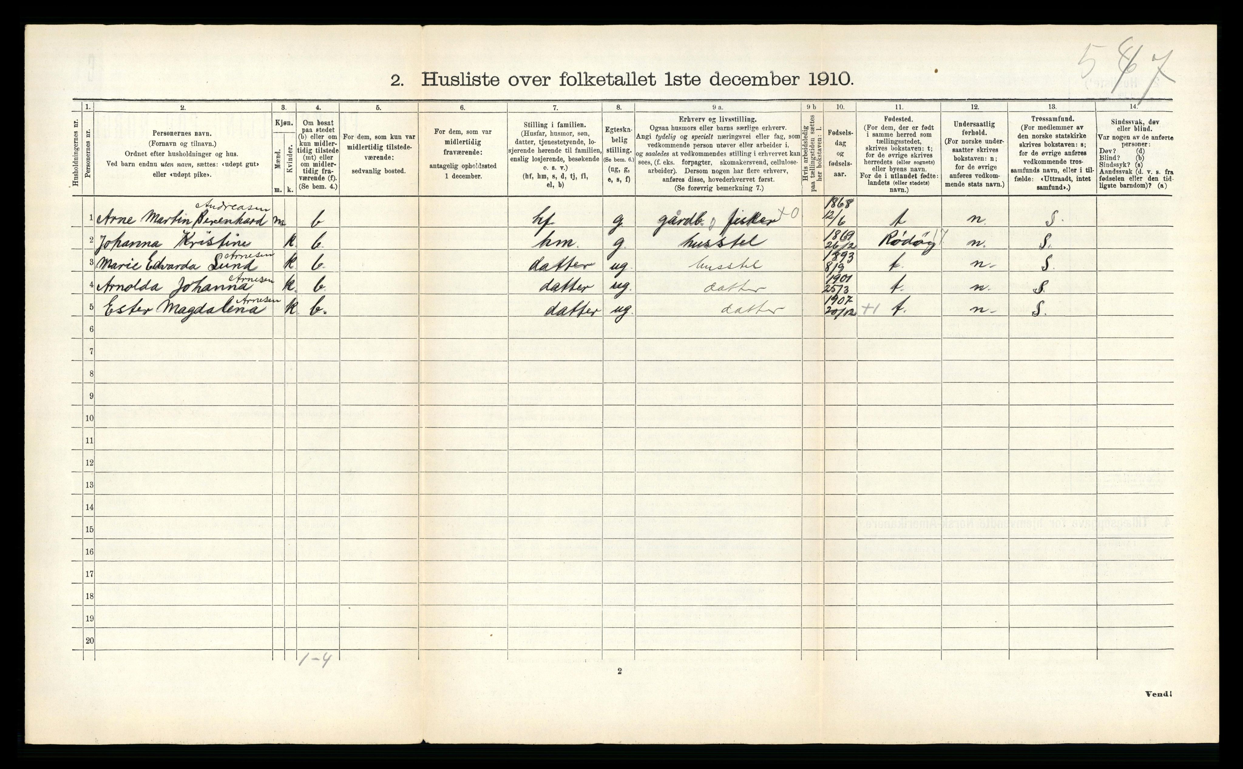 RA, 1910 census for Træna, 1910, p. 212