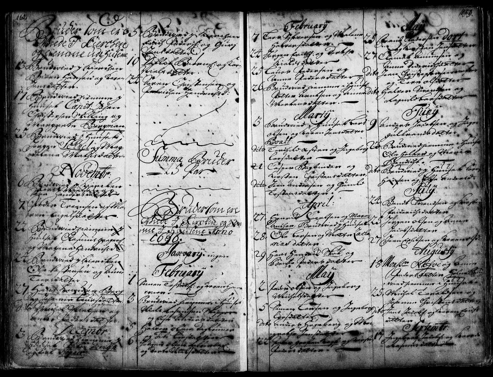 Oslo domkirke Kirkebøker, SAO/A-10752/F/Fa/L0001: Parish register (official) no. 1, 1648-1704, p. 162-163