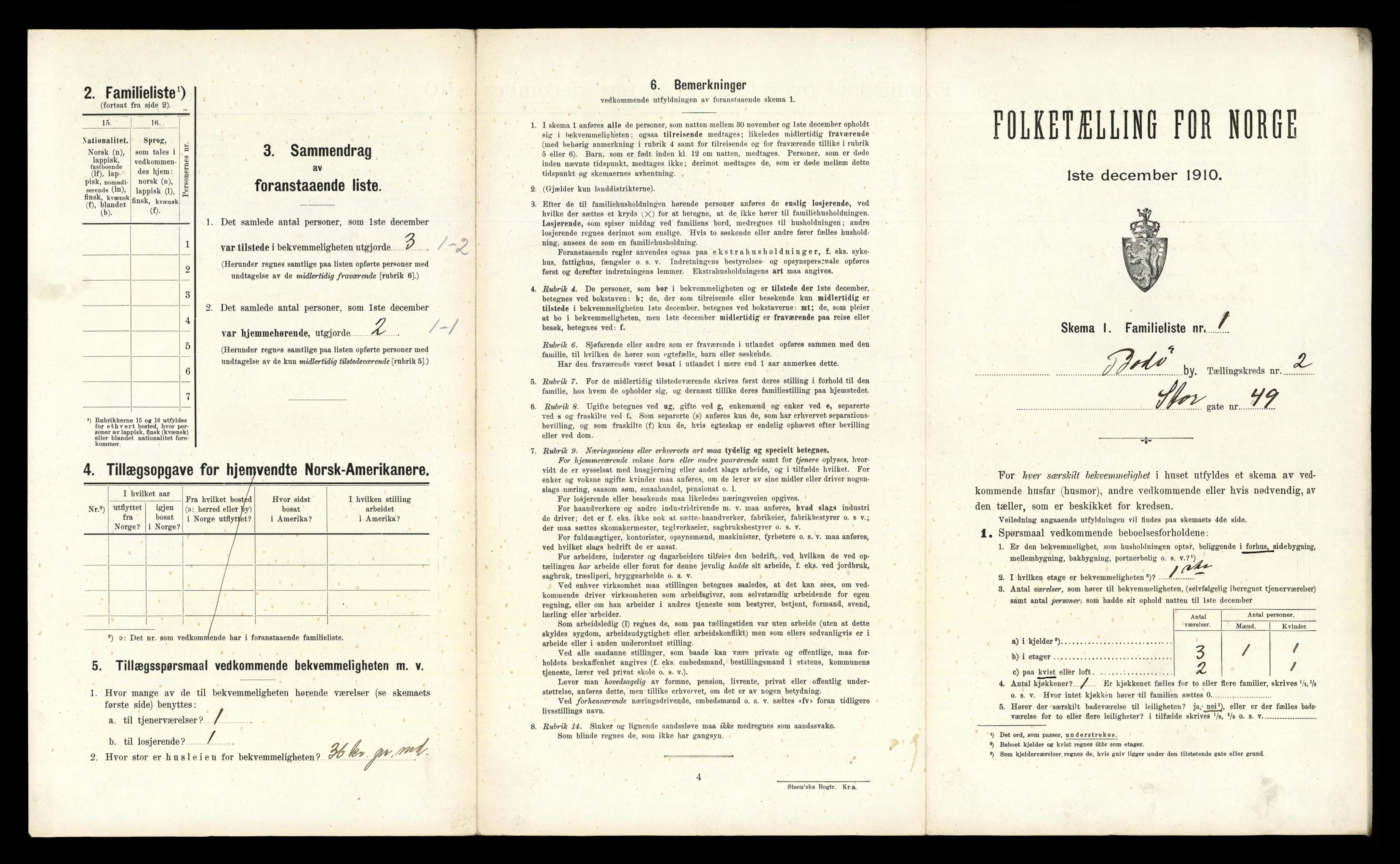 RA, 1910 census for Bodø, 1910, p. 323