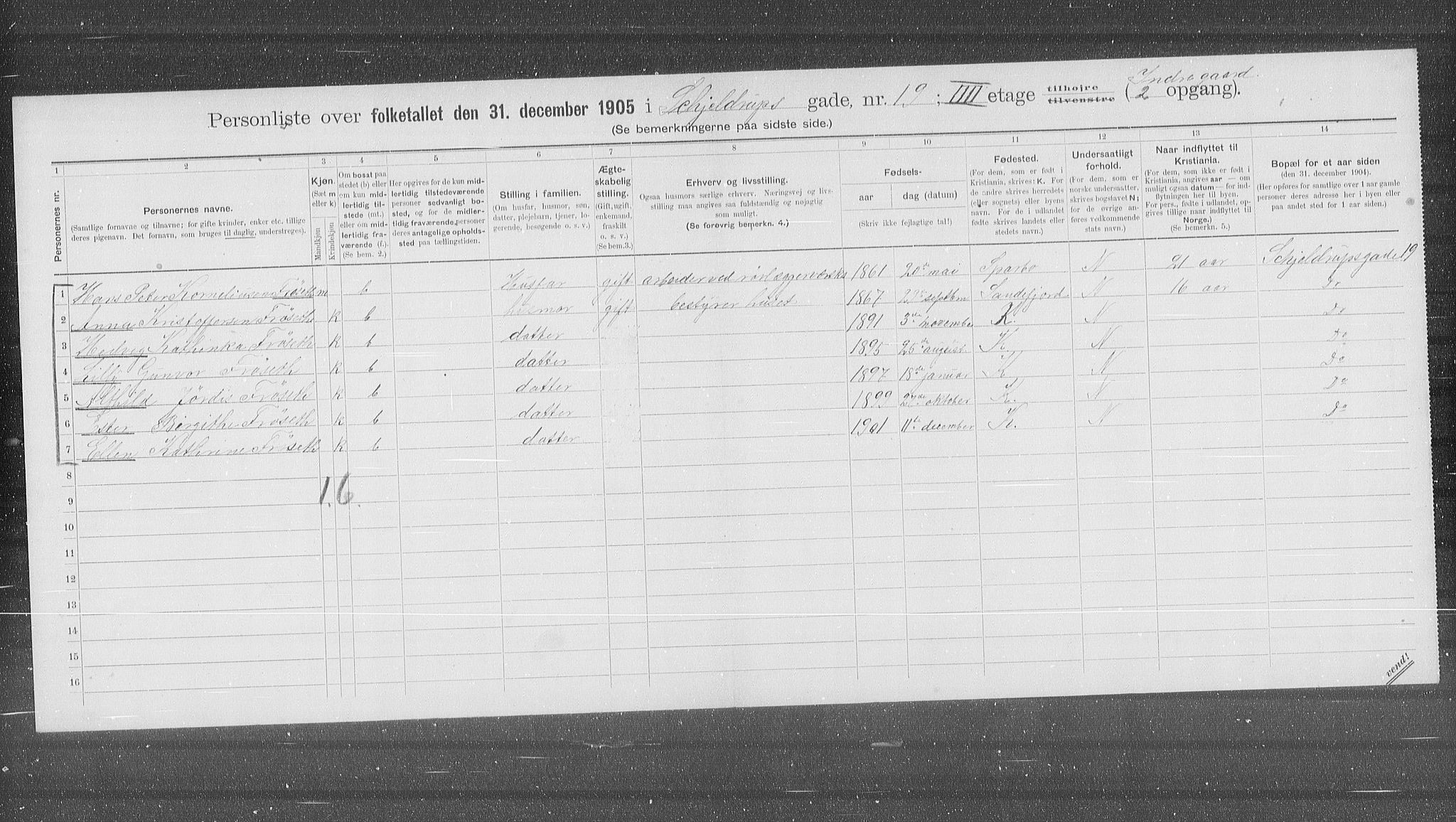 OBA, Municipal Census 1905 for Kristiania, 1905, p. 49883