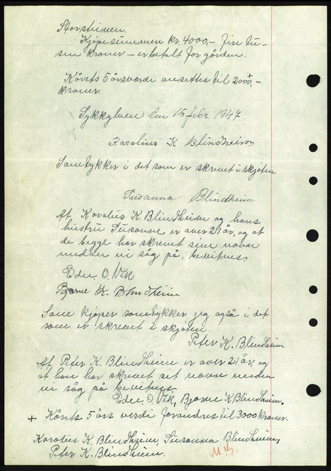 Nordre Sunnmøre sorenskriveri, AV/SAT-A-0006/1/2/2C/2Ca: Mortgage book no. A24, 1947-1947, Diary no: : 758/1947