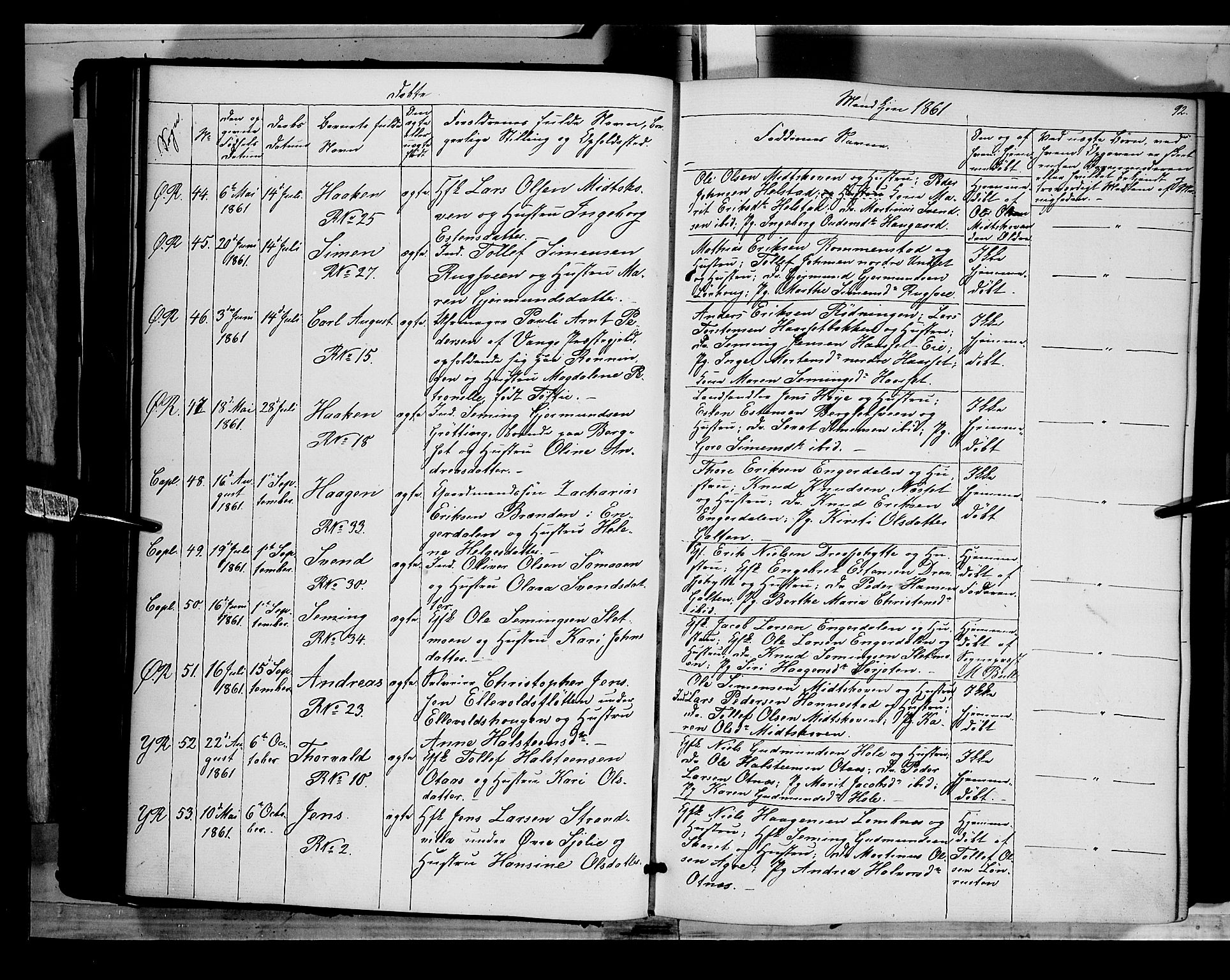 Rendalen prestekontor, AV/SAH-PREST-054/H/Ha/Haa/L0005: Parish register (official) no. 5, 1853-1866, p. 92