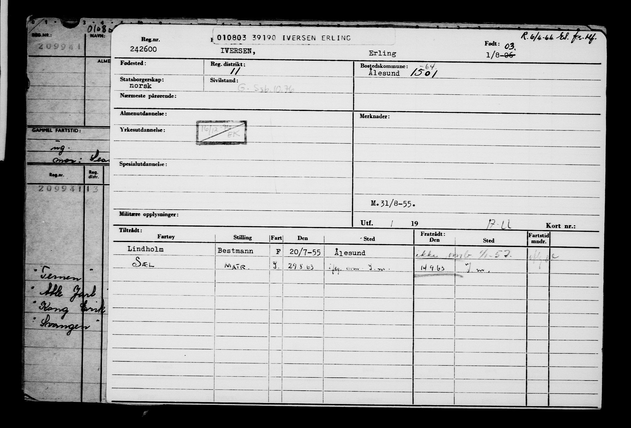 Direktoratet for sjømenn, AV/RA-S-3545/G/Gb/L0050: Hovedkort, 1903, p. 3