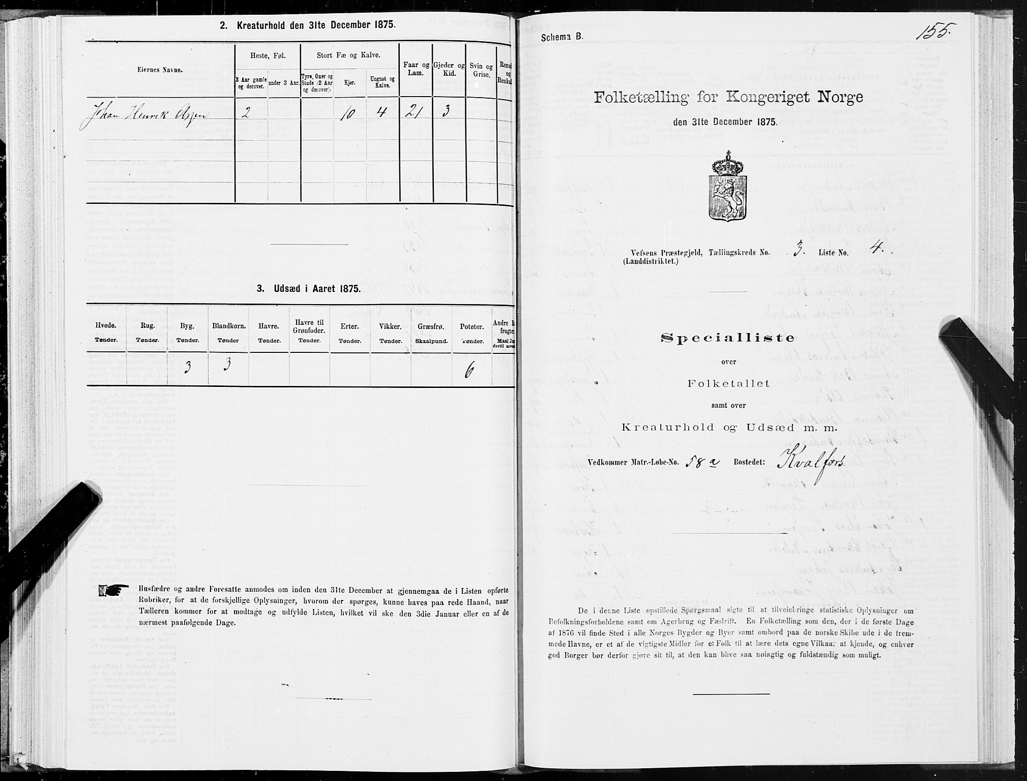 SAT, 1875 census for 1824L Vefsn/Vefsn, 1875, p. 1155