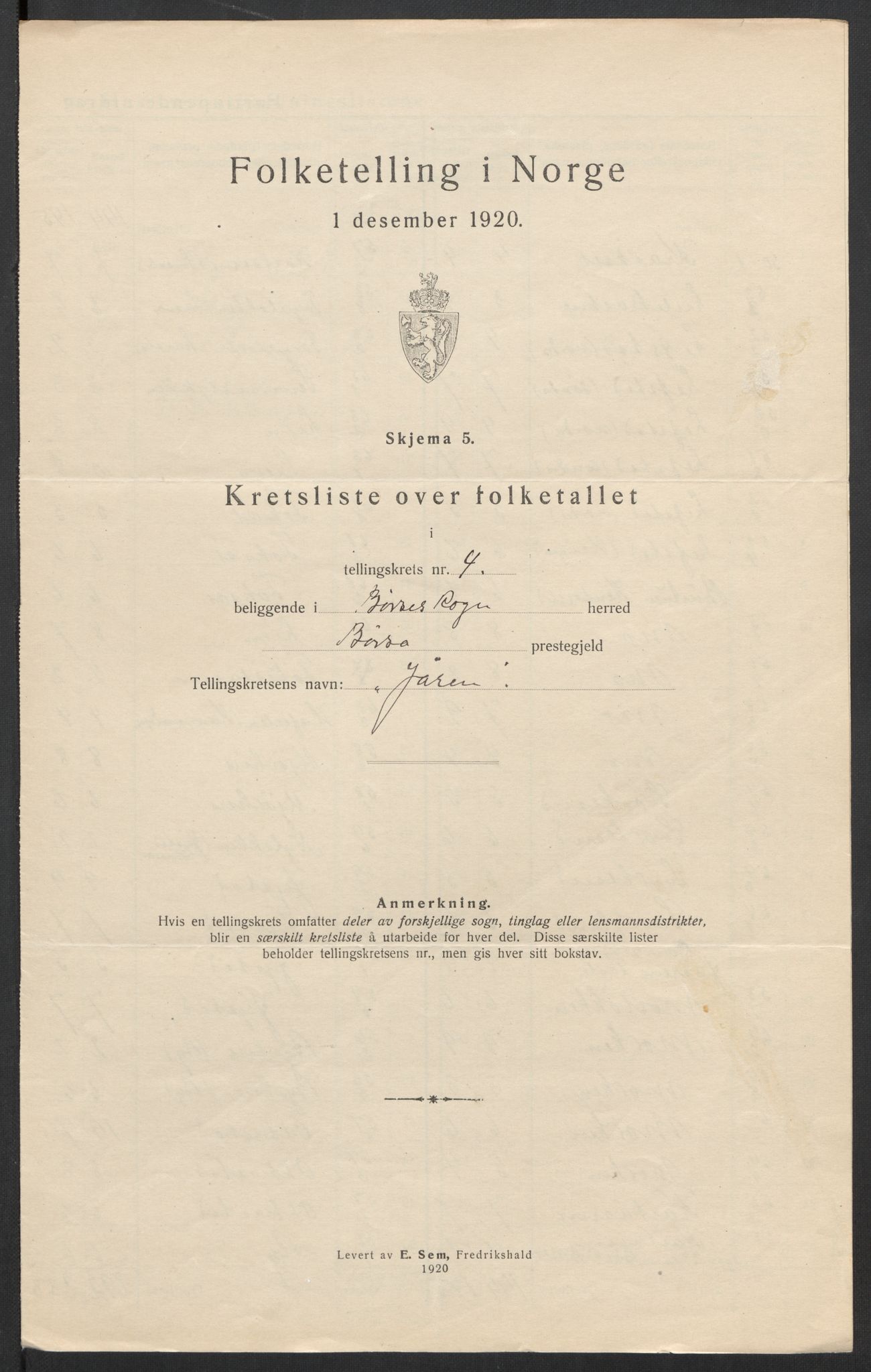 SAT, 1920 census for Børseskogn, 1920, p. 15