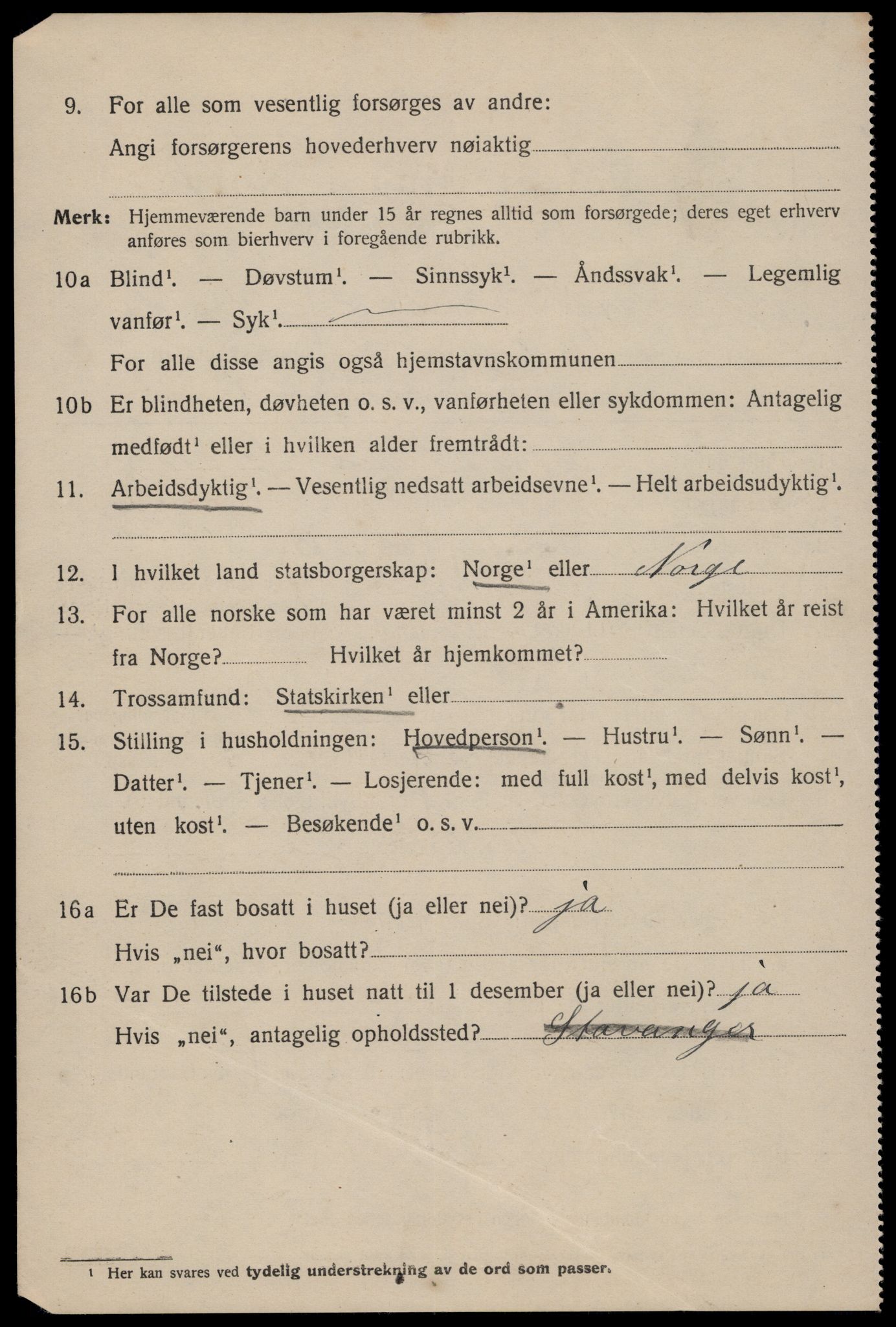 SAST, 1920 census for Stavanger, 1920, p. 102197