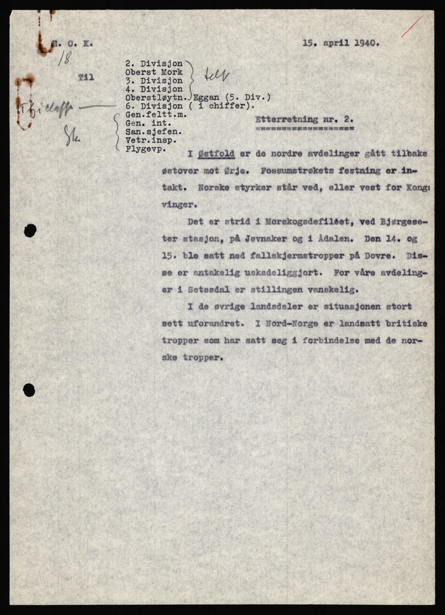 Forsvaret, Forsvarets krigshistoriske avdeling, AV/RA-RAFA-2017/Y/Ya/L0031: II-C-11-51 - Hærens overkommando, 1940, p. 32