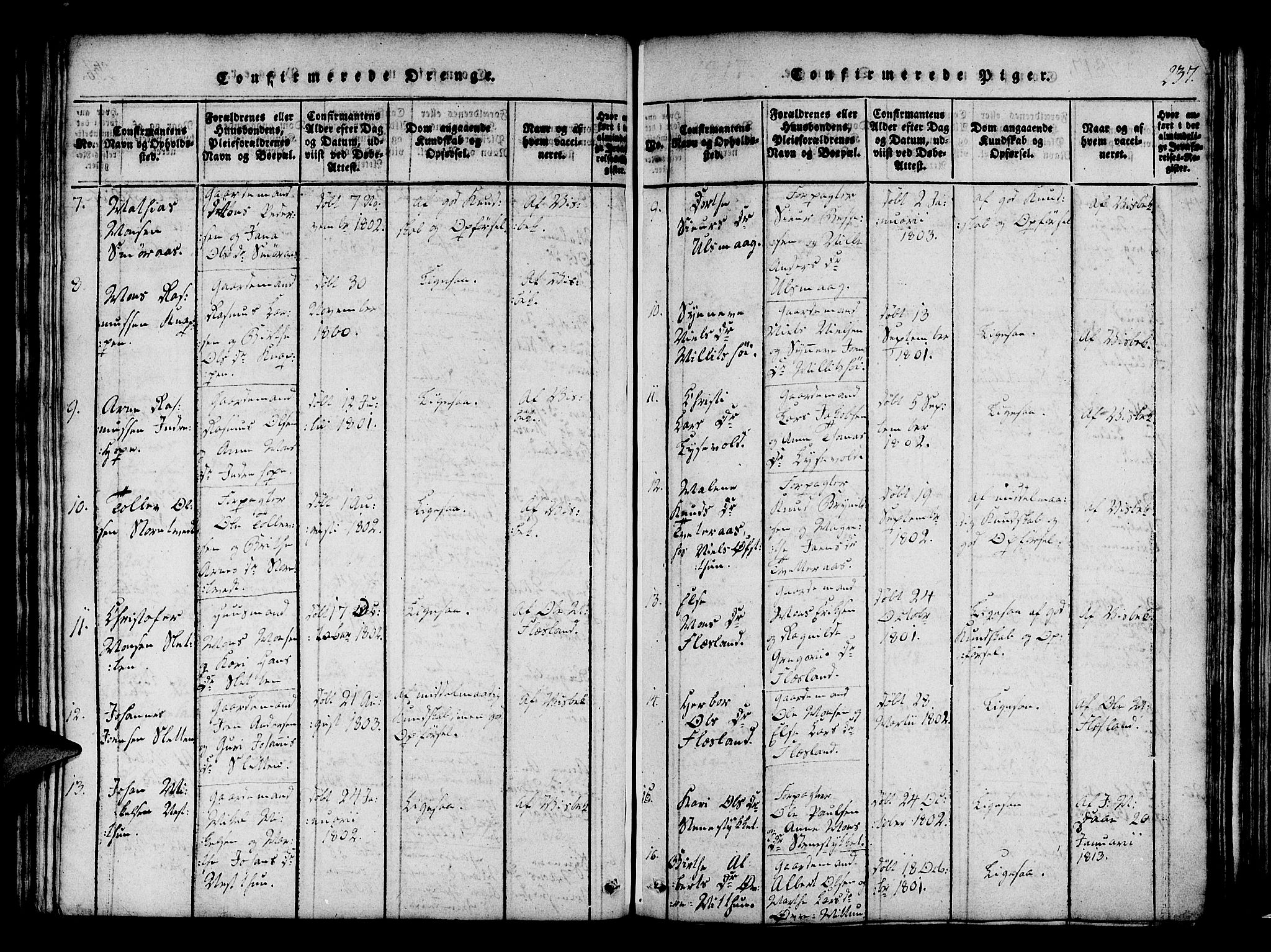 Fana Sokneprestembete, SAB/A-75101/H/Haa/Haaa/L0007: Parish register (official) no. A 7, 1816-1828, p. 237