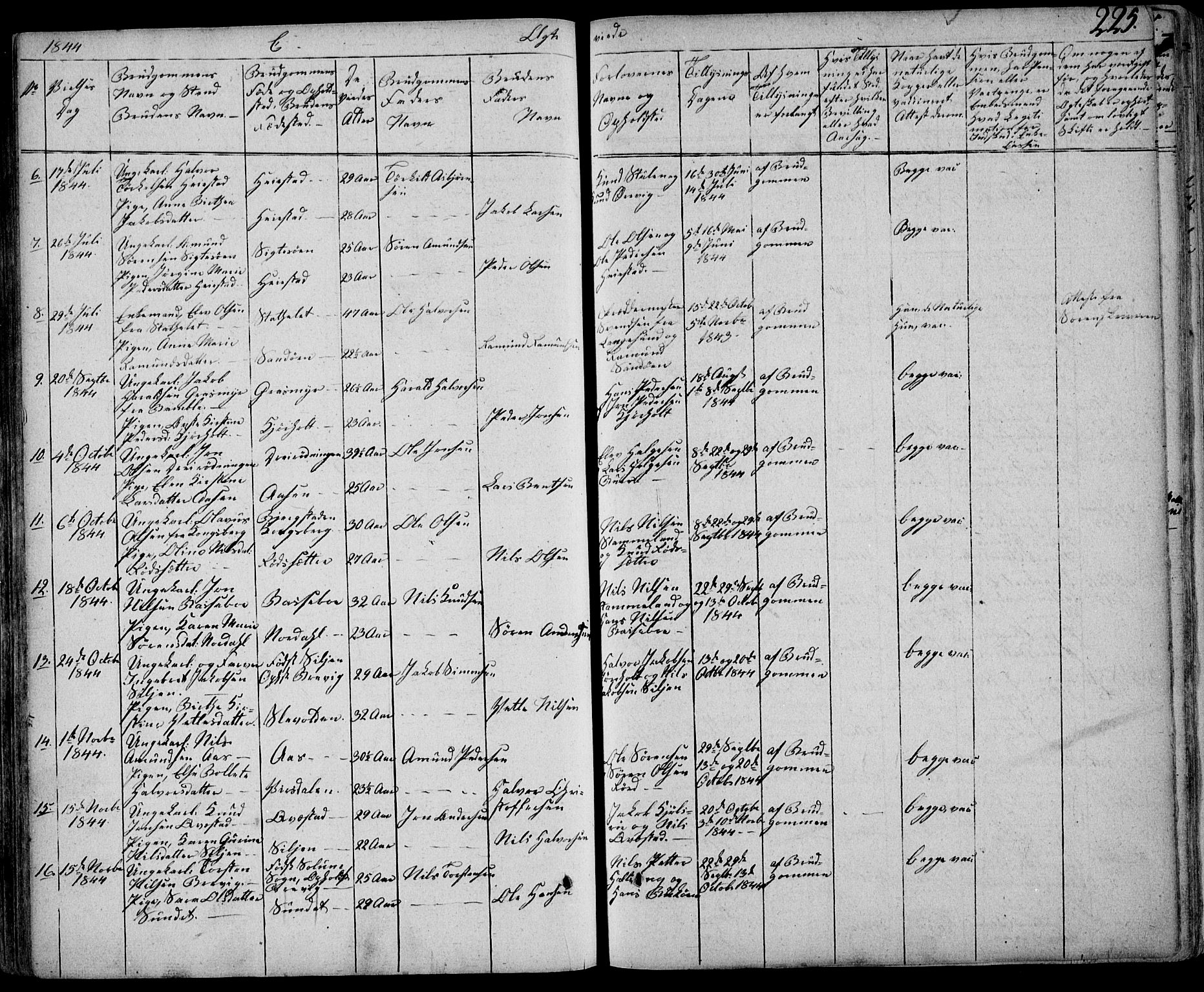 Eidanger kirkebøker, SAKO/A-261/F/Fa/L0008: Parish register (official) no. 8, 1831-1858, p. 225