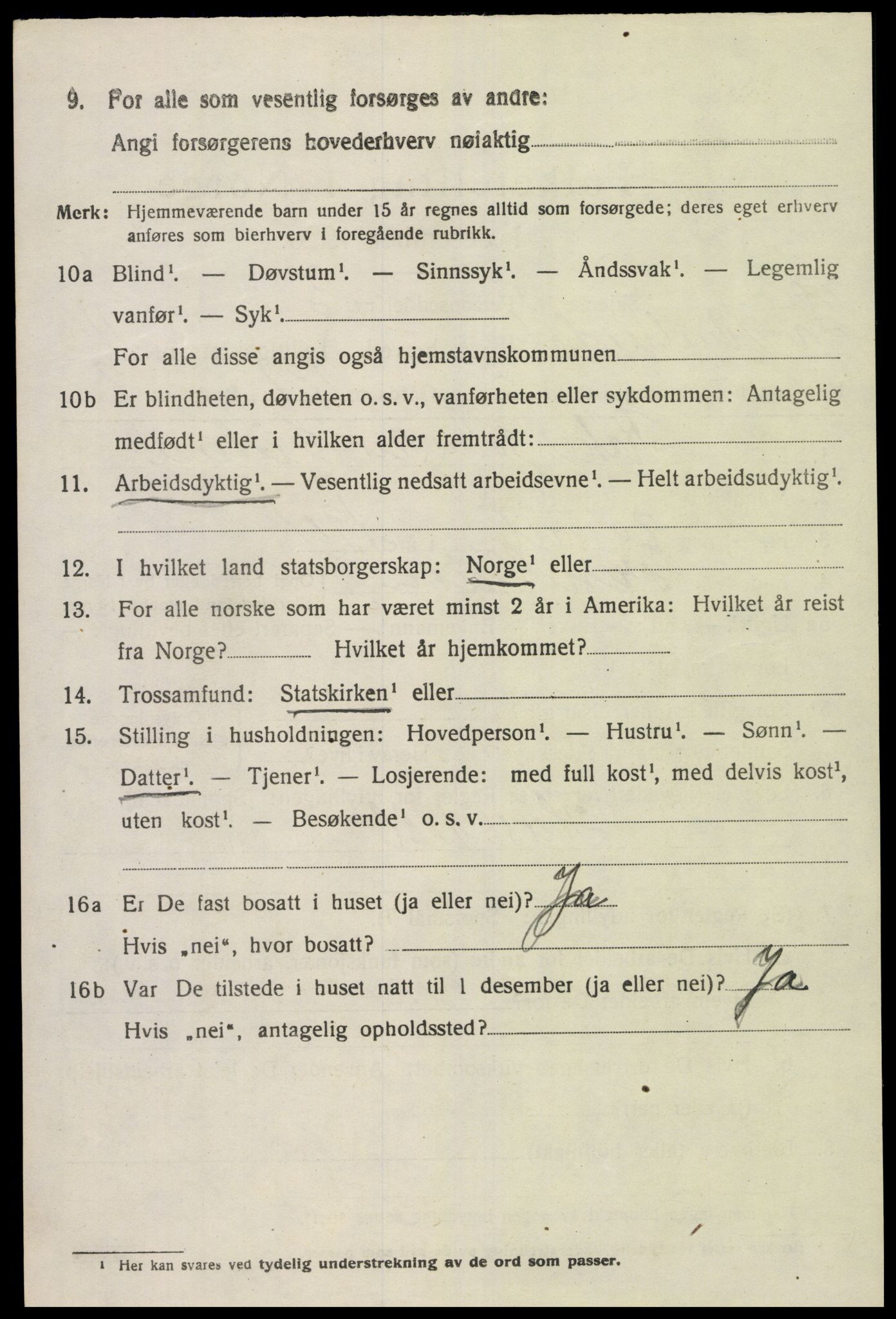 SAK, 1920 census for Sør-Audnedal, 1920, p. 4288